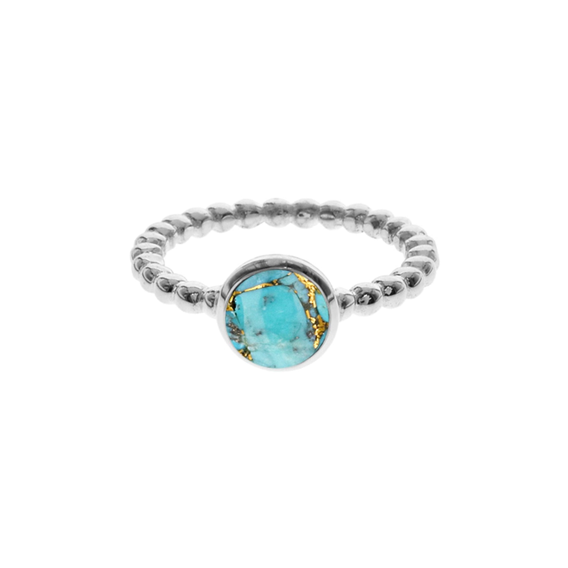 Lola ball shank round blue mohave ring