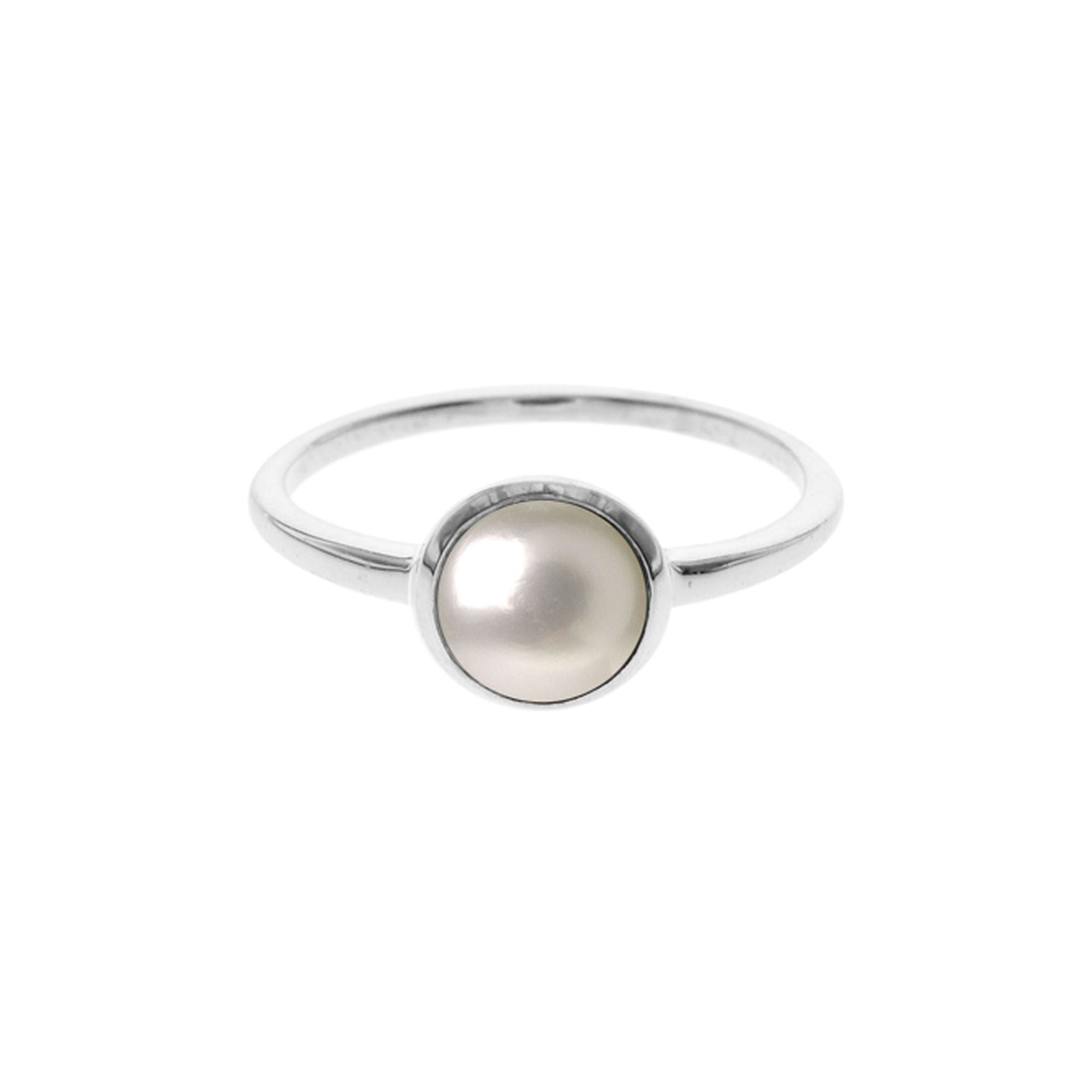 Blythe china-set round pearl ring