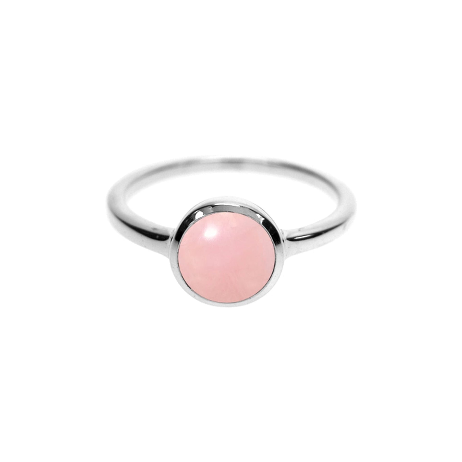 Bridget simple round rose quartz ring