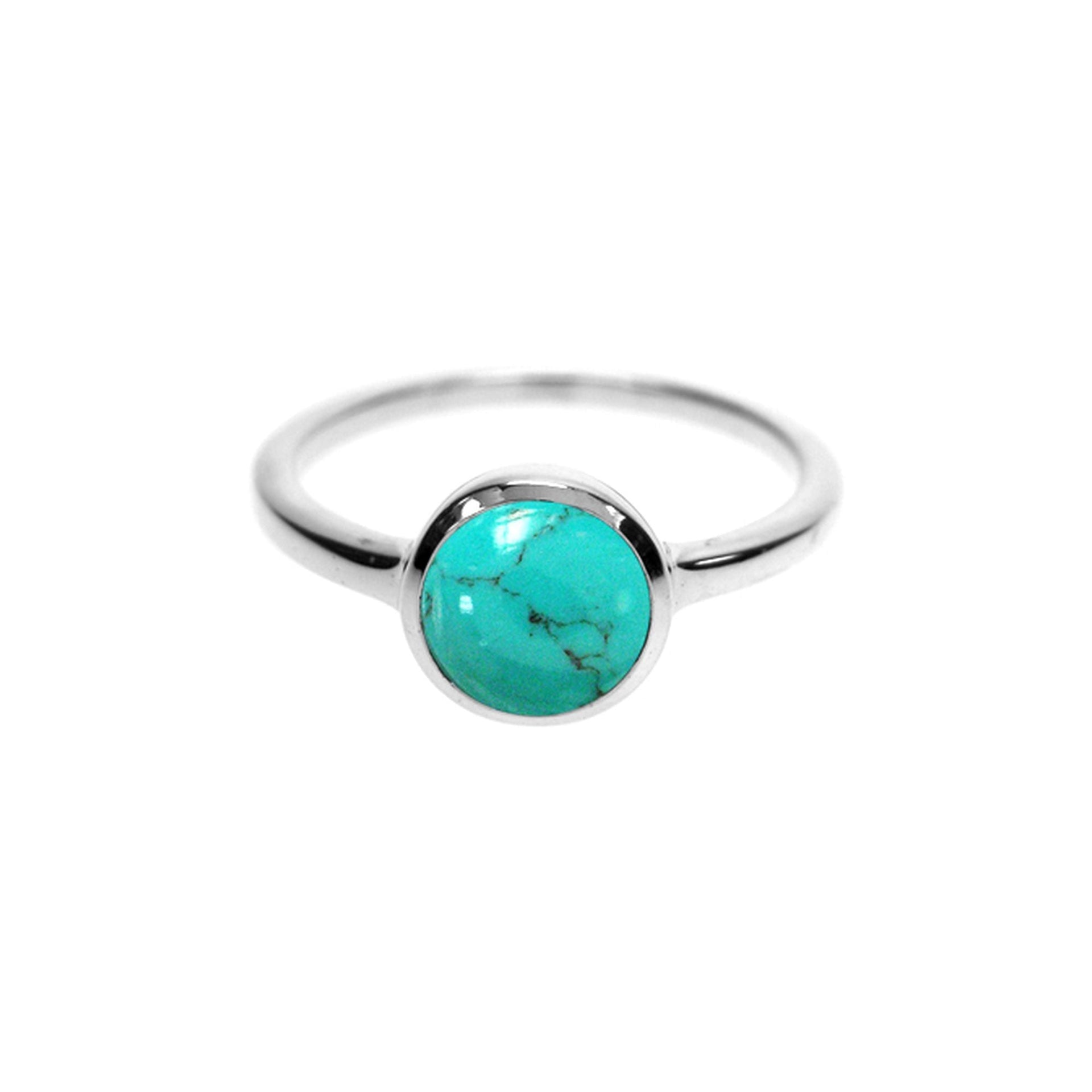 Bridget simple round turquoise ring