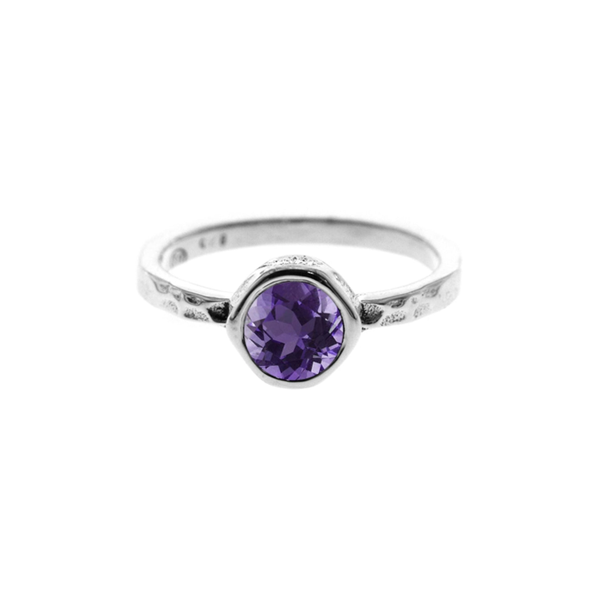 Lexi round amethyst facet ring