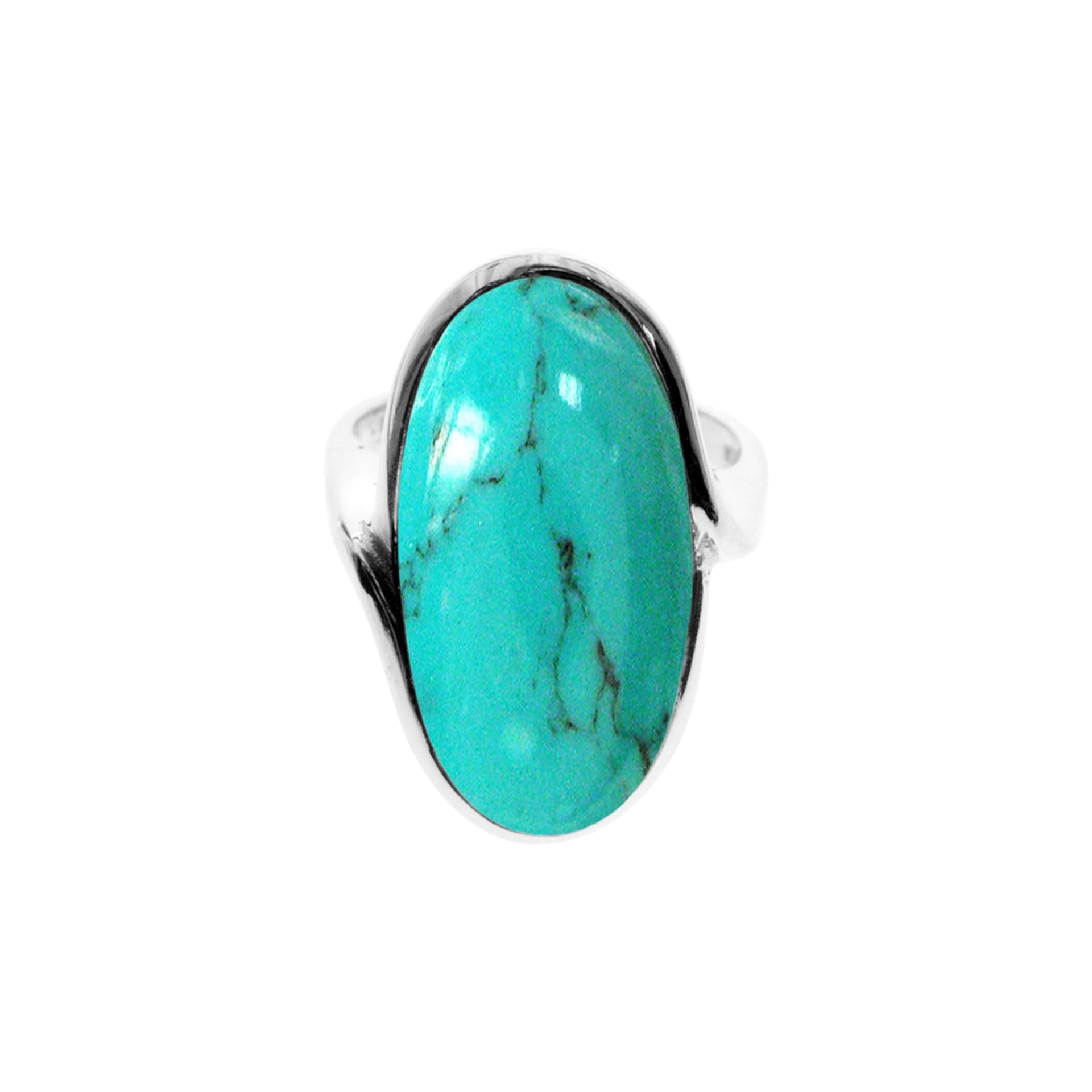 Samira deep oval turquoise ring
