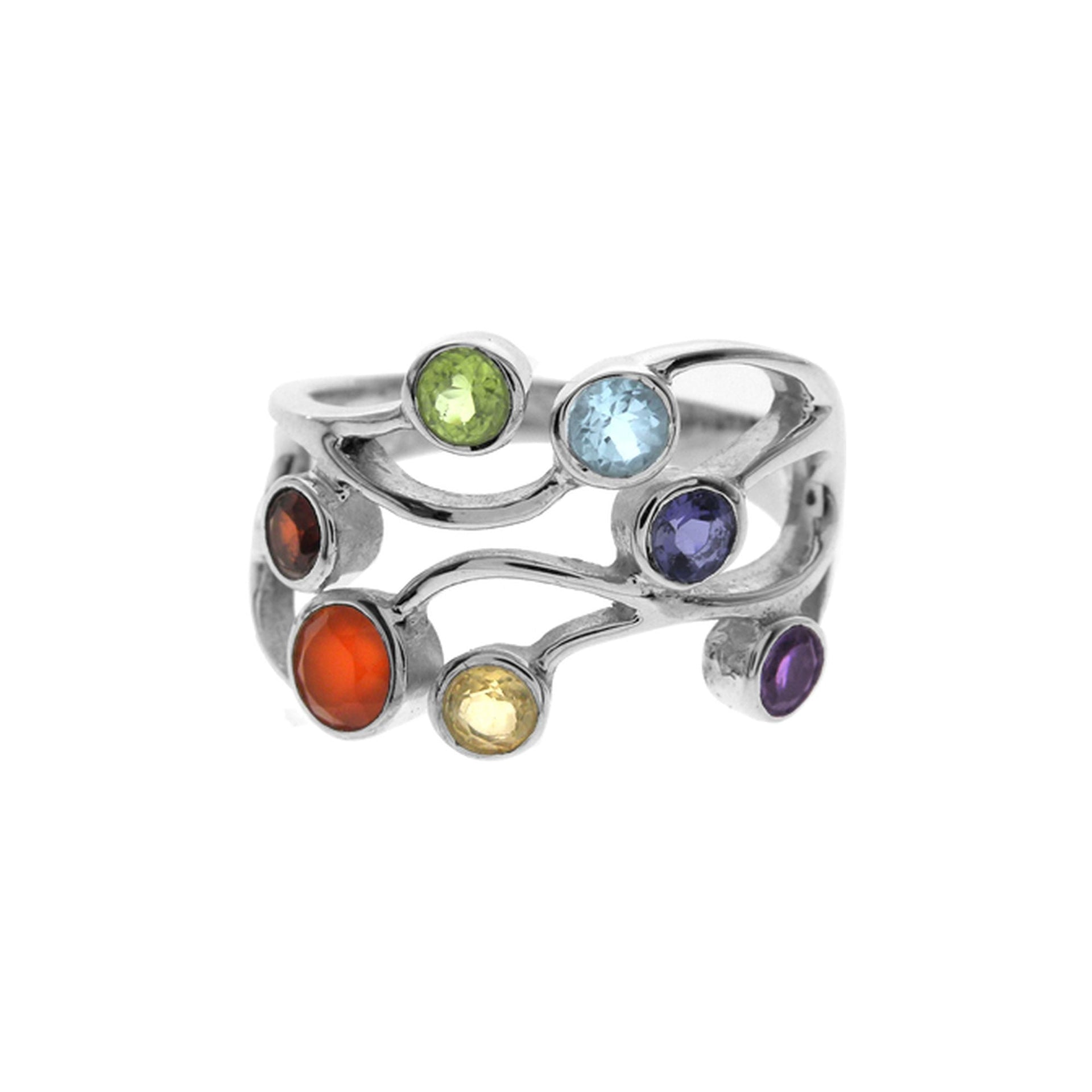 Ivy multi-coloured abstract design ring
