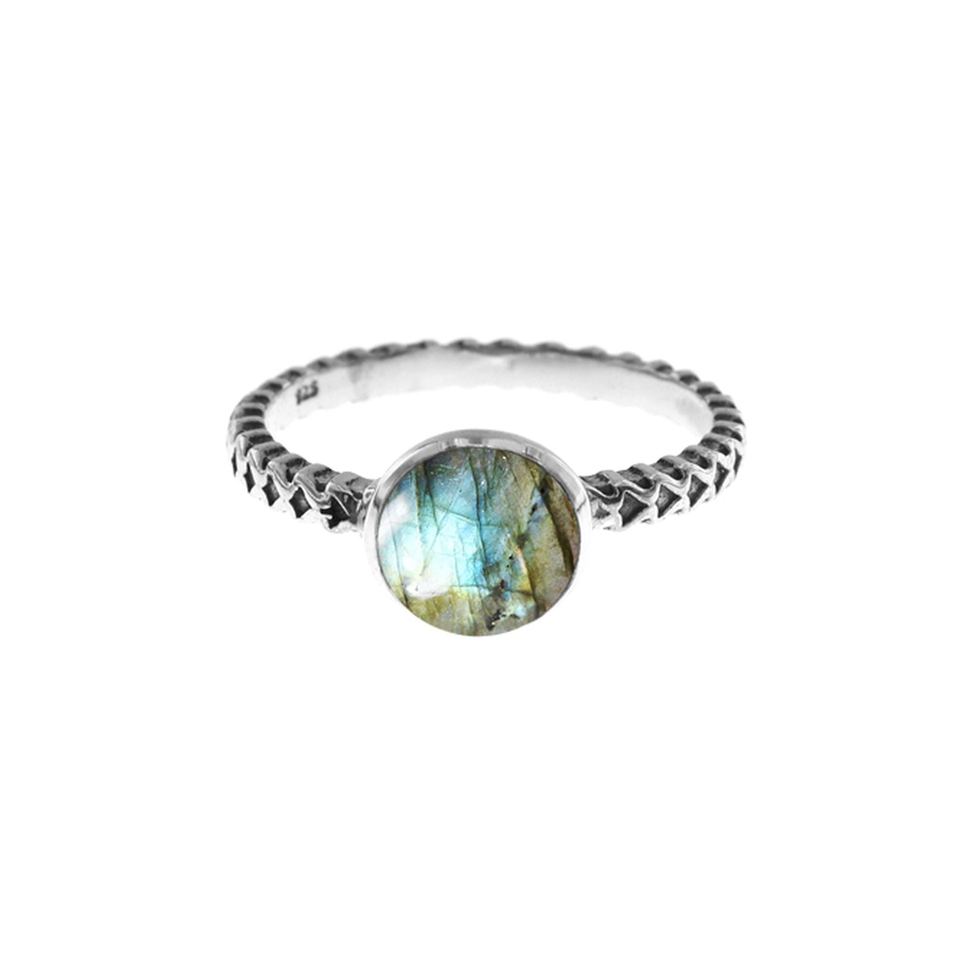 Catalina labradorite patterned band ring