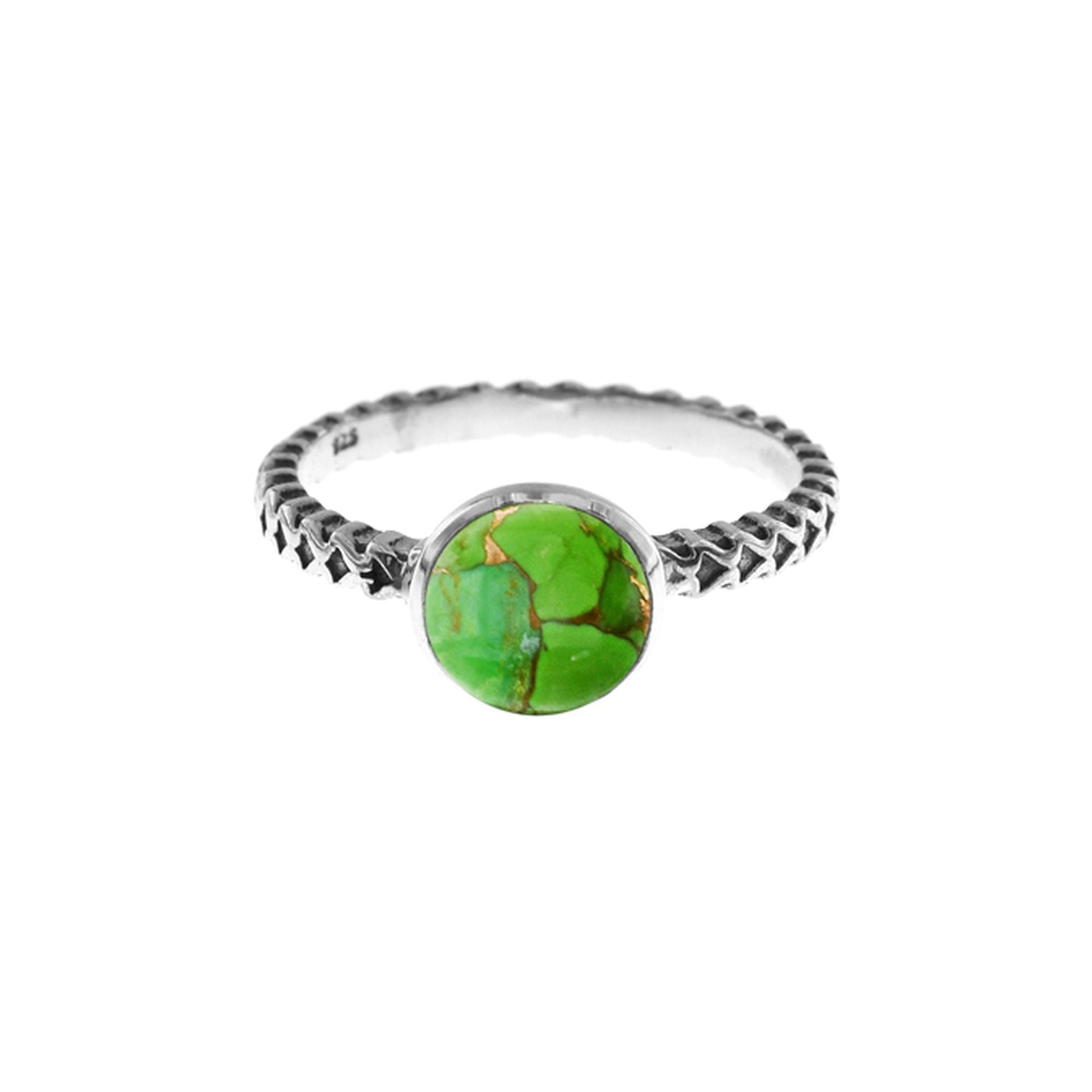 Catalina green mohave patterned band ring
