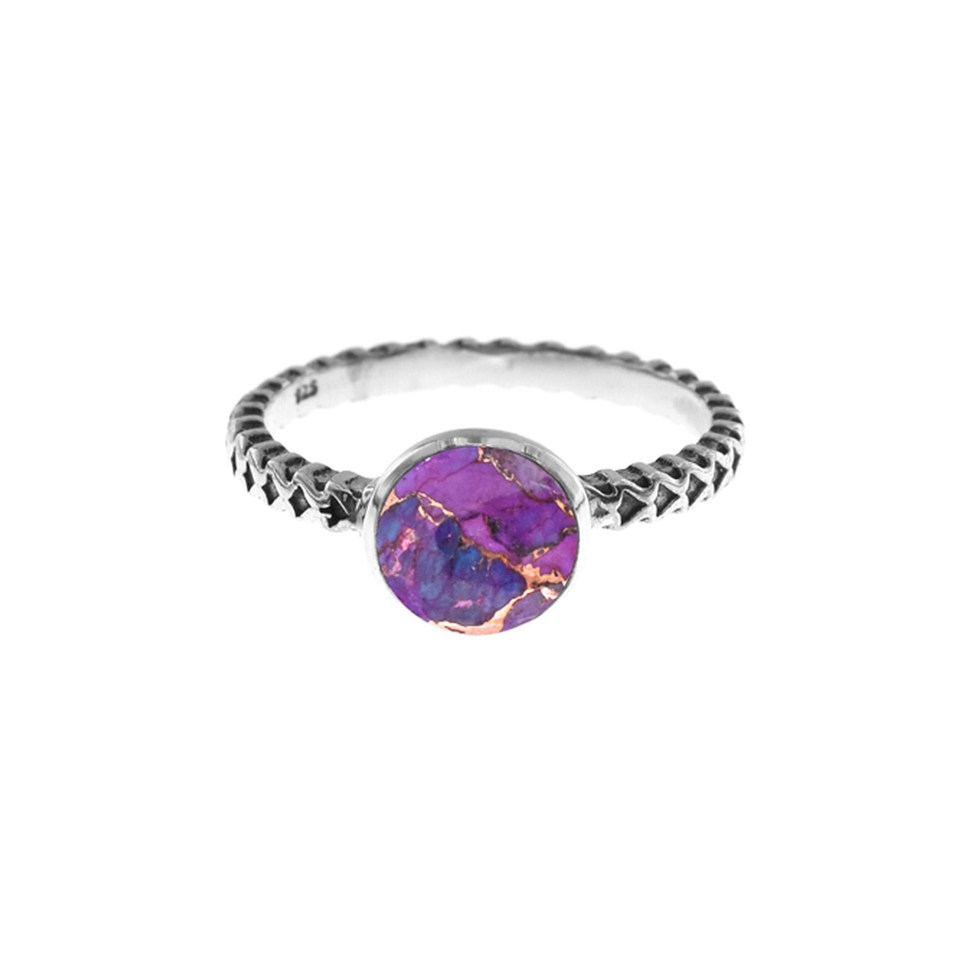 Catalina purple mohave patterned band ring