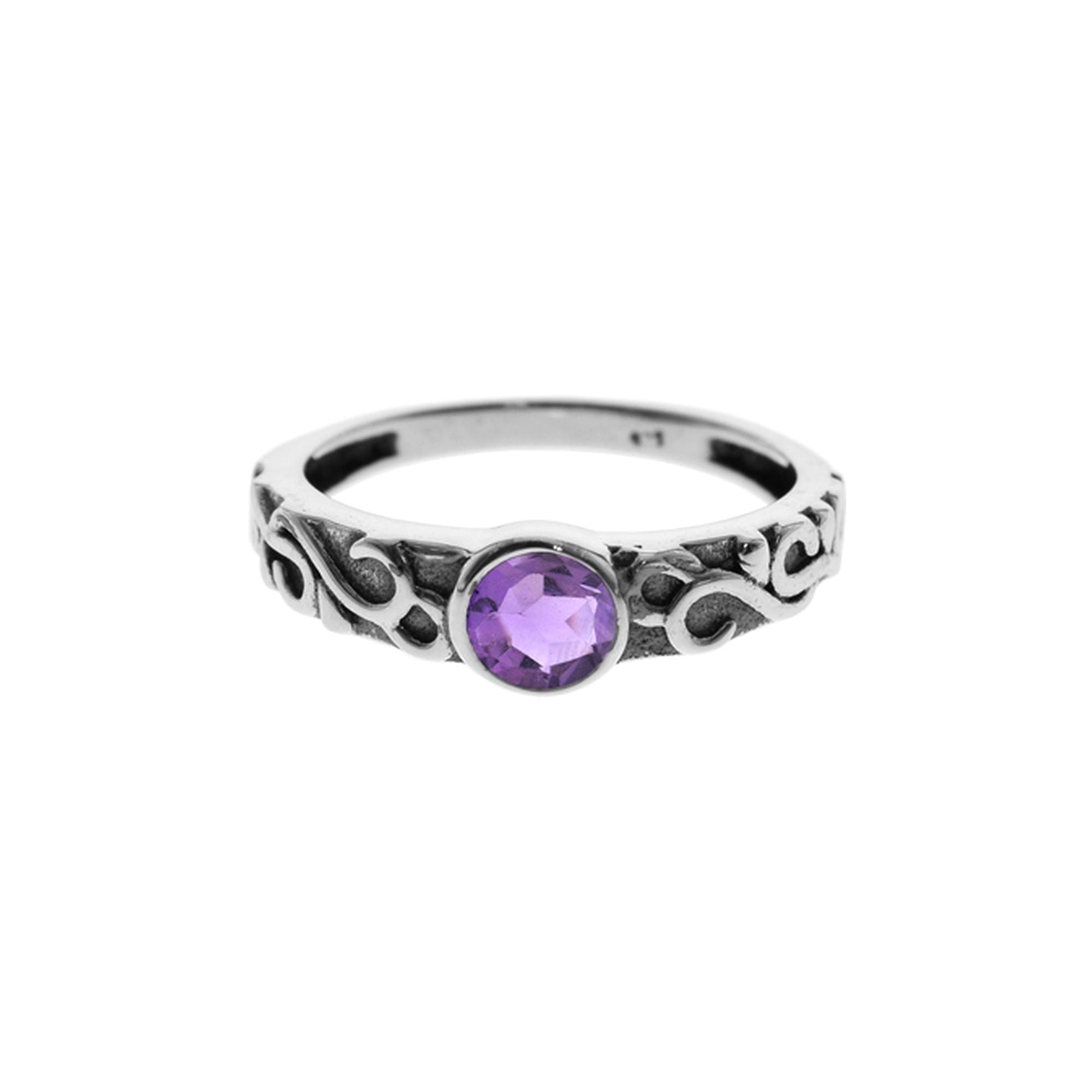 Betsy amethyst facet Celtic style ring