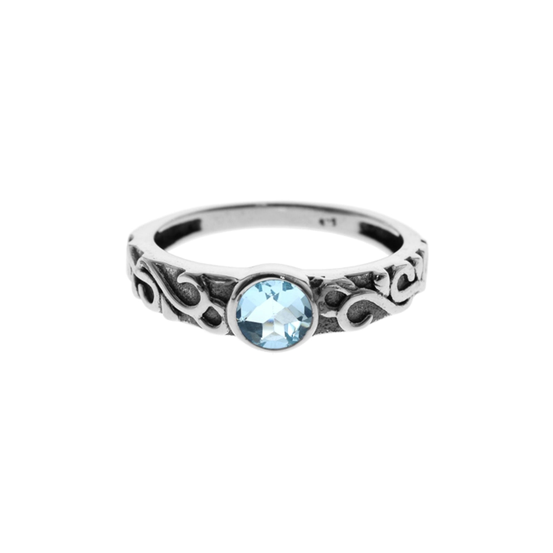 Betsy blue topaz Celtic style ring