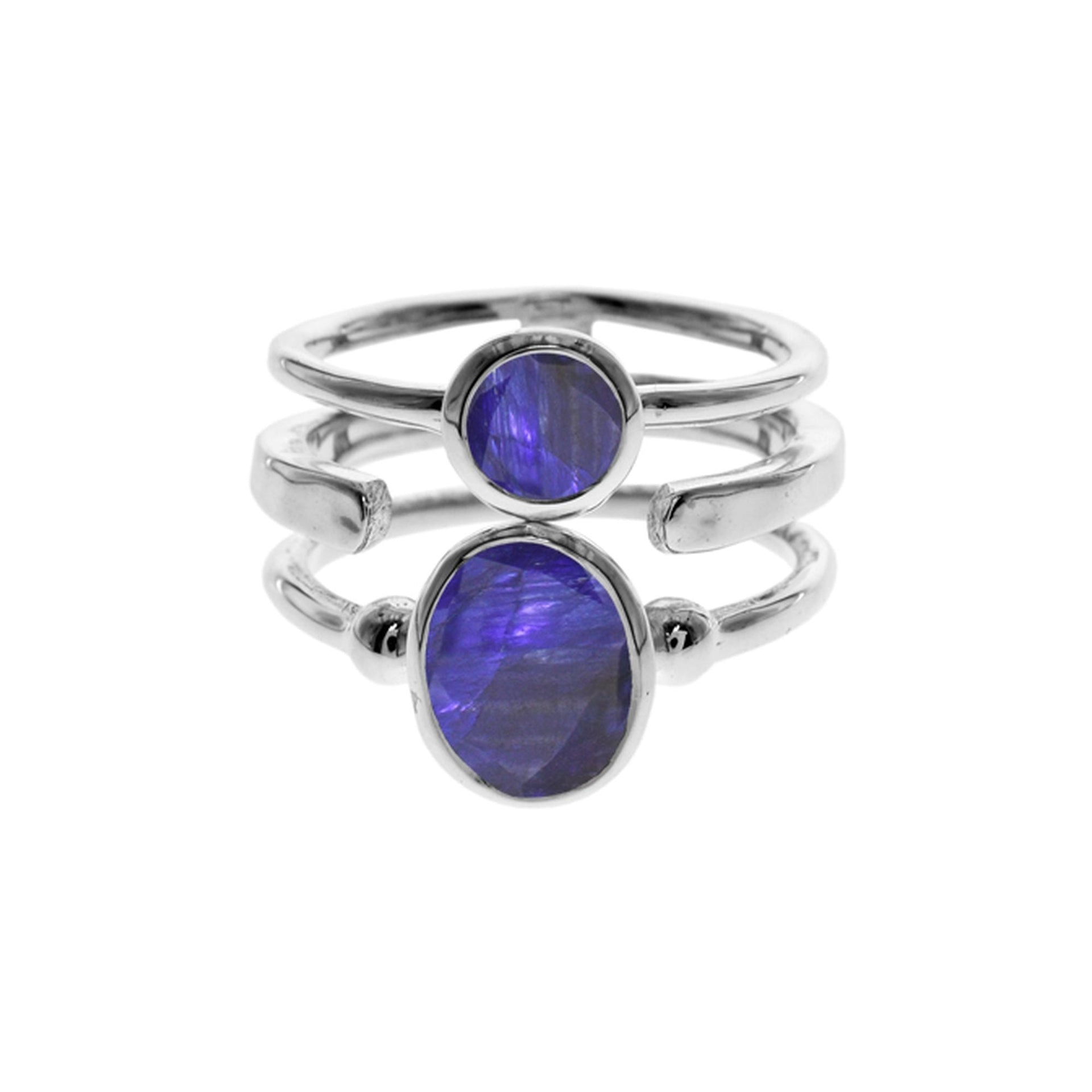 Amy triple band sapphire quartz ring