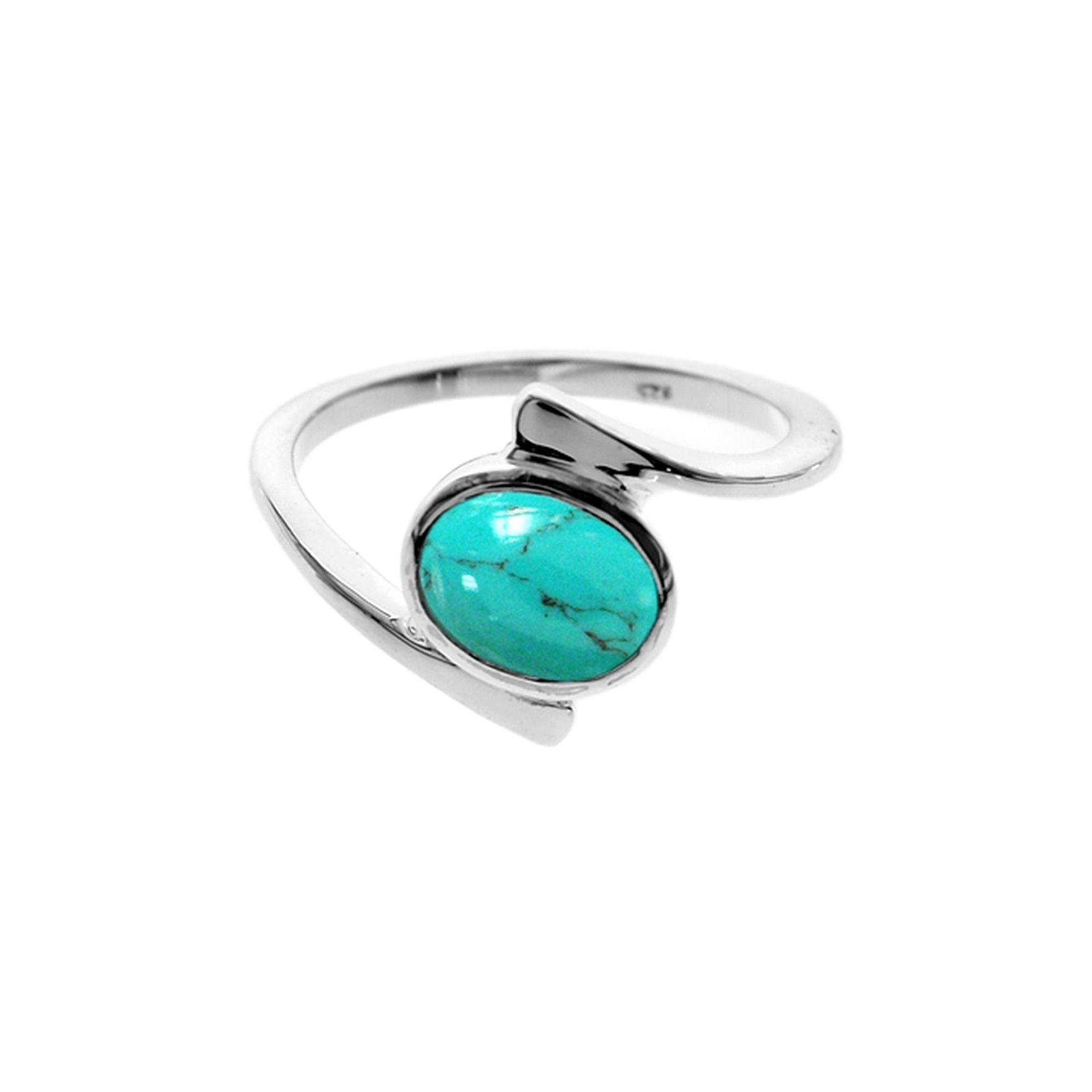 Ivy oval turquoise abstract ring
