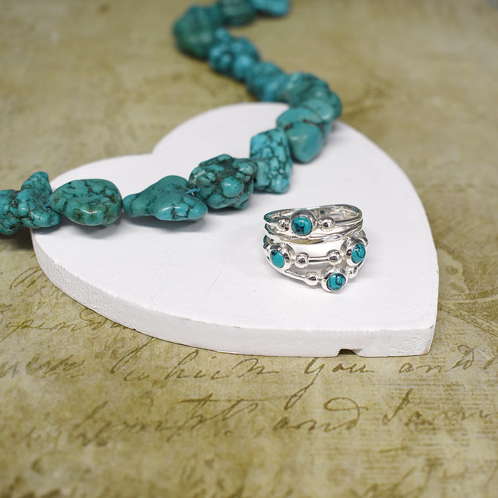 Amy four stone turquoise abstract ring