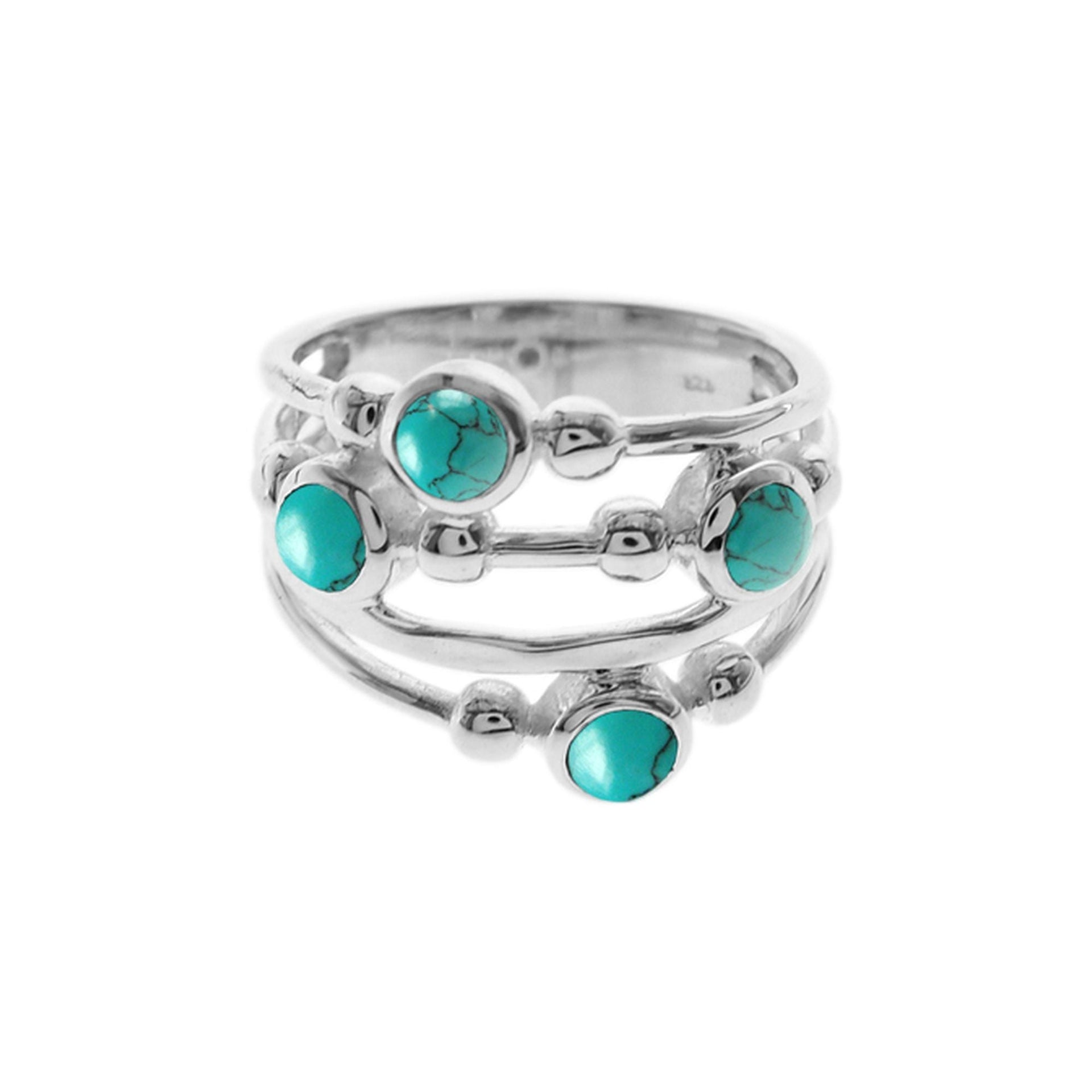Amy four stone turquoise abstract ring