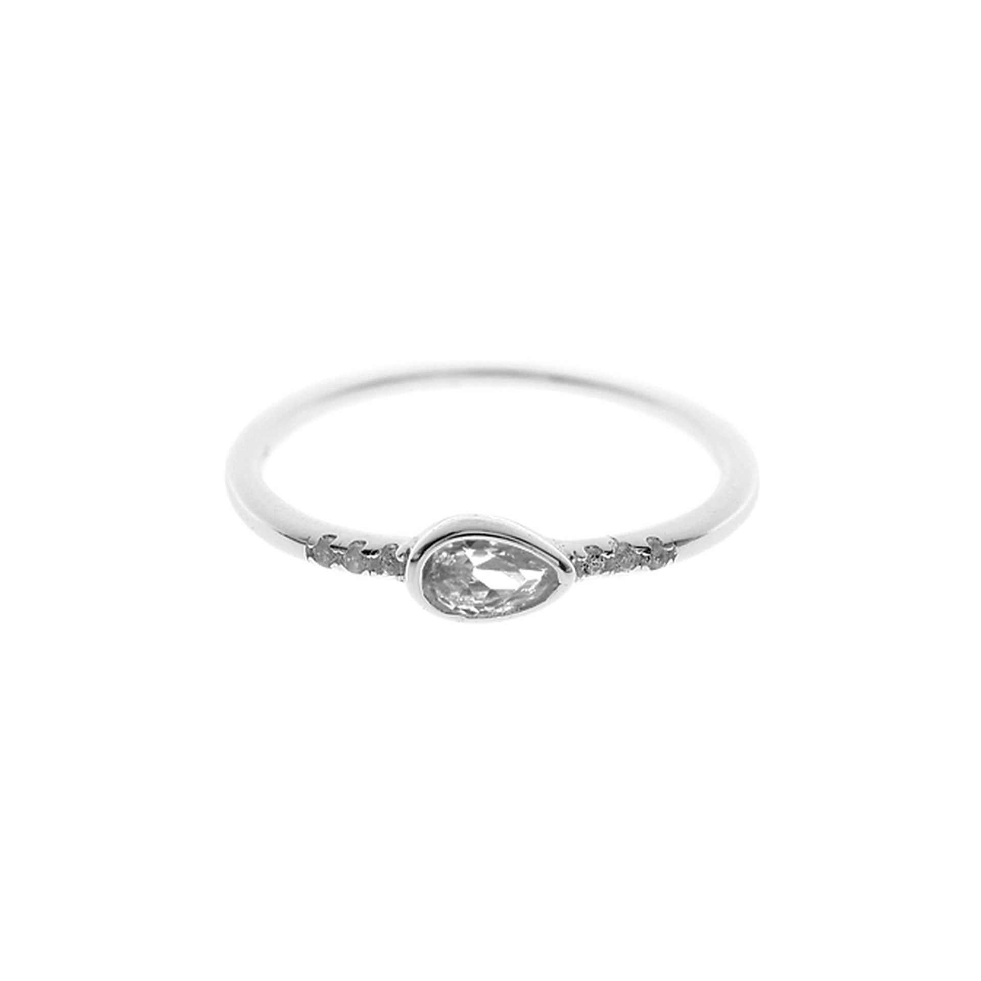 Carrie teardrop cubic zirconia ring