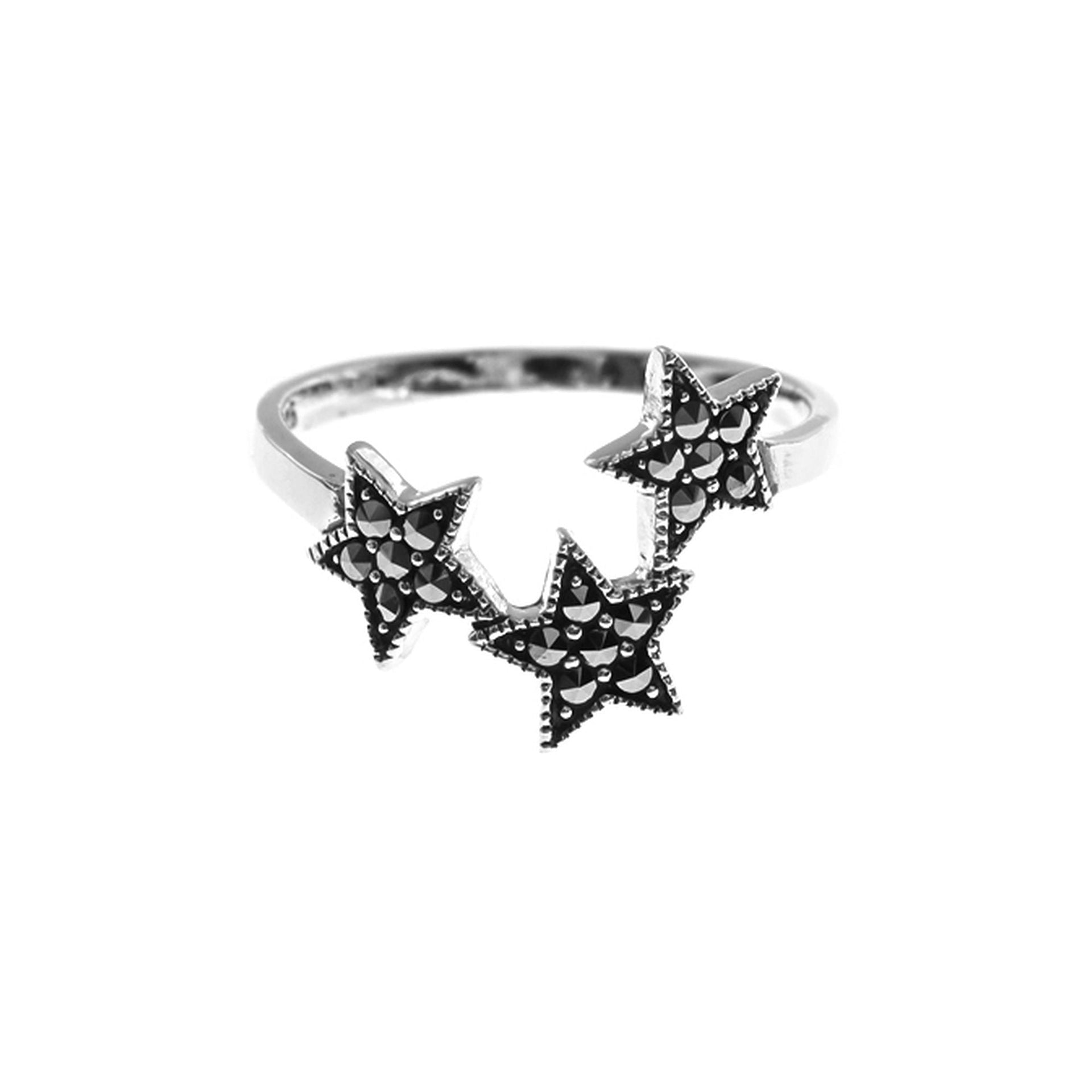 Lottie triple adjoining stars ring