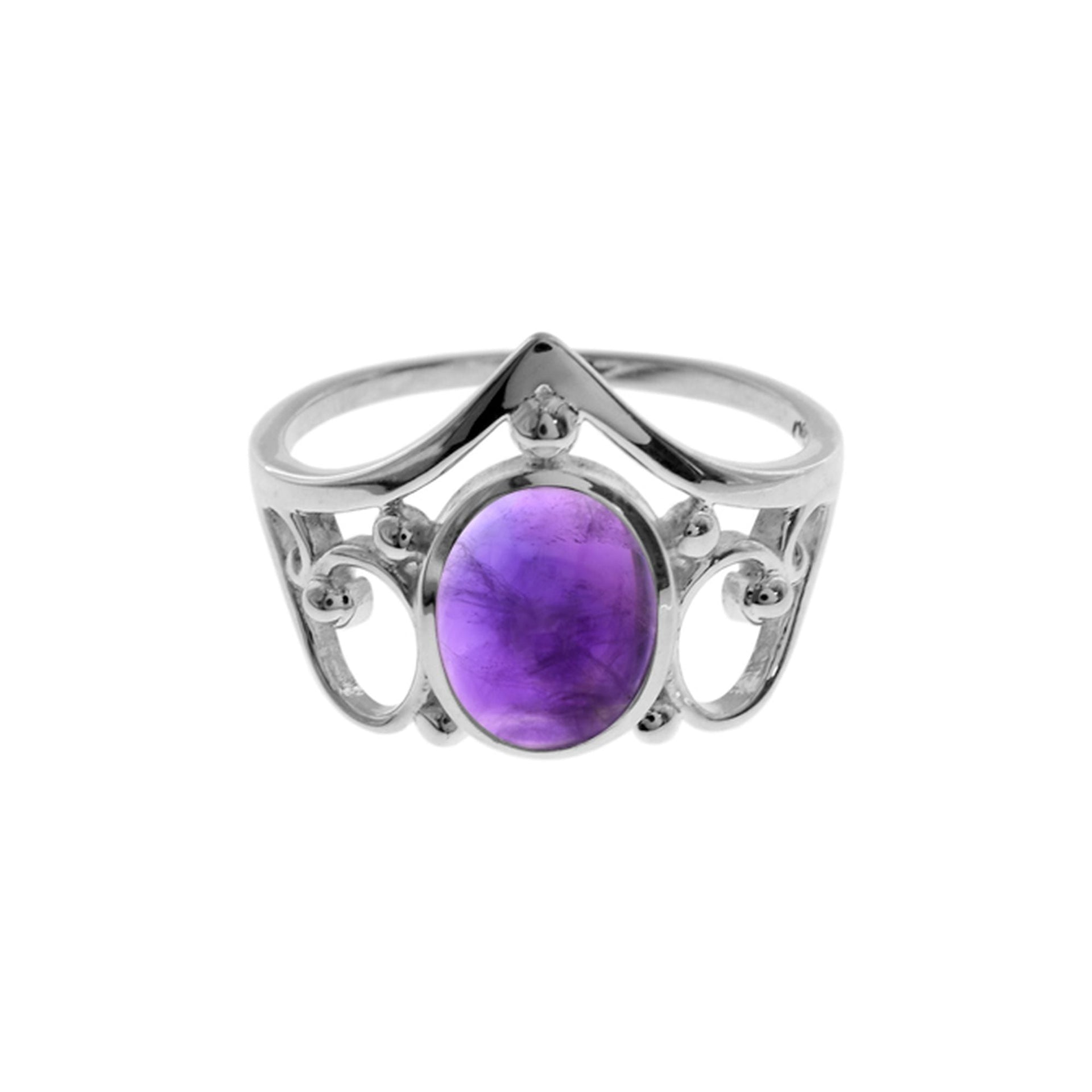Lola abstract filigree oval amethyst ring