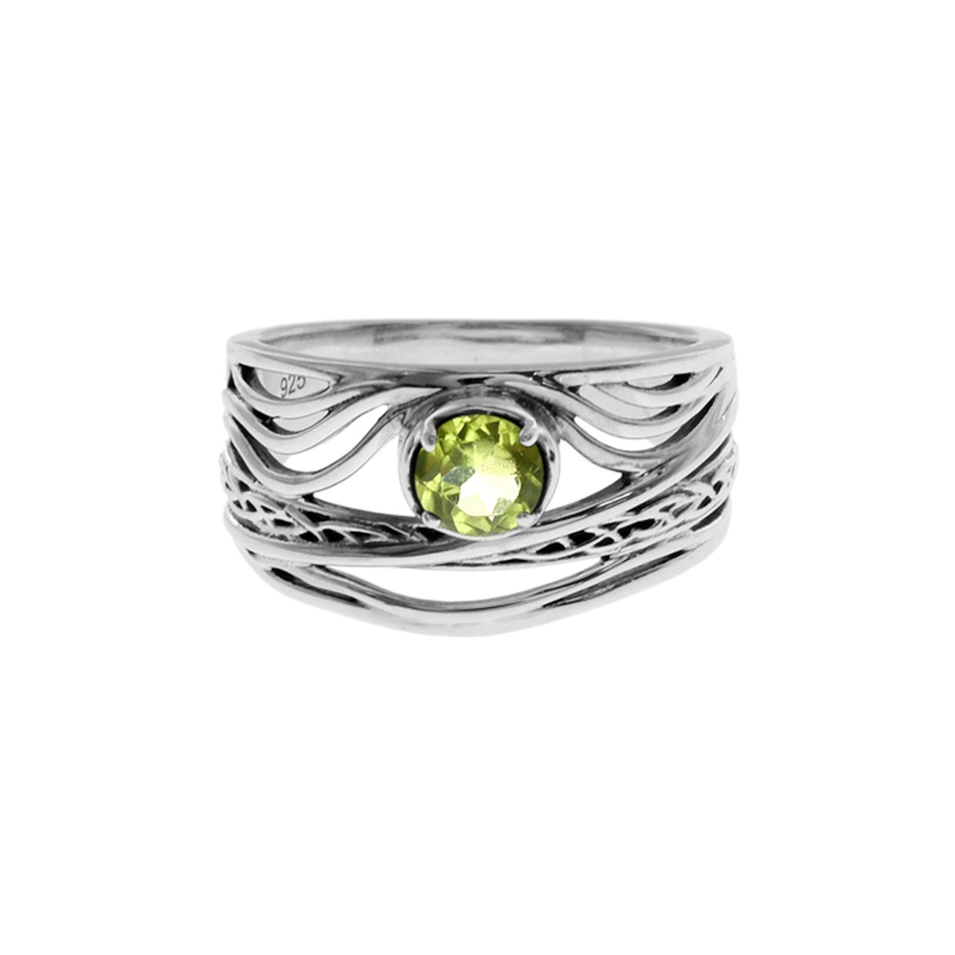 Kara peridot organic wave ring