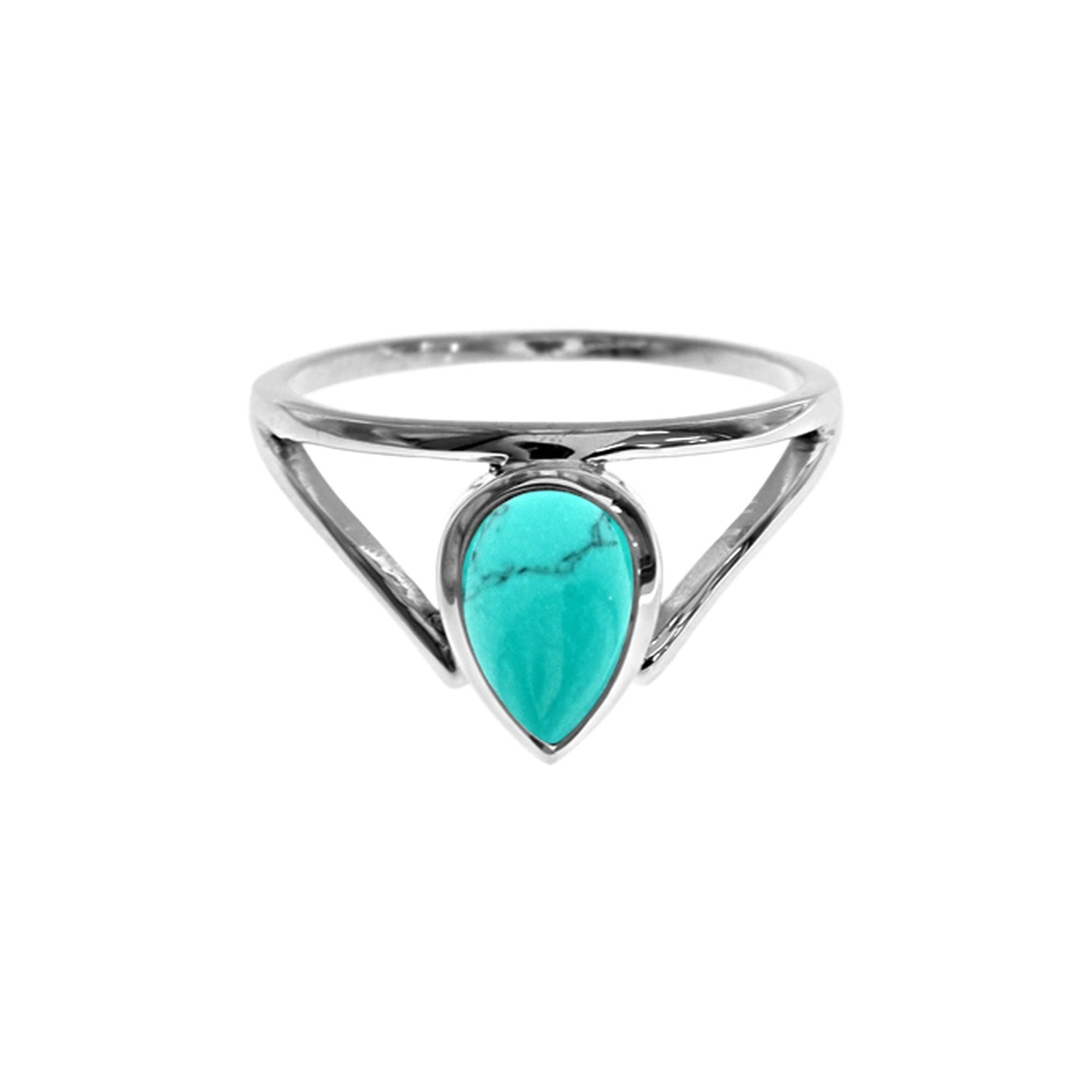 Ivy teardrop turquoise open chevron ring