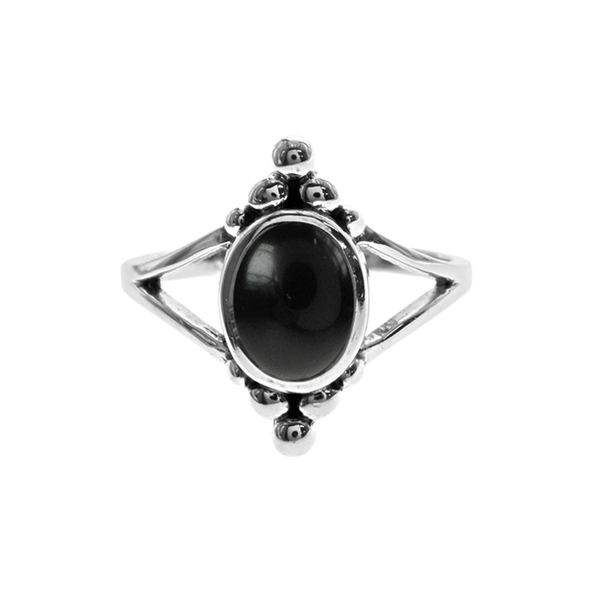Catalina and black onyx split band ring