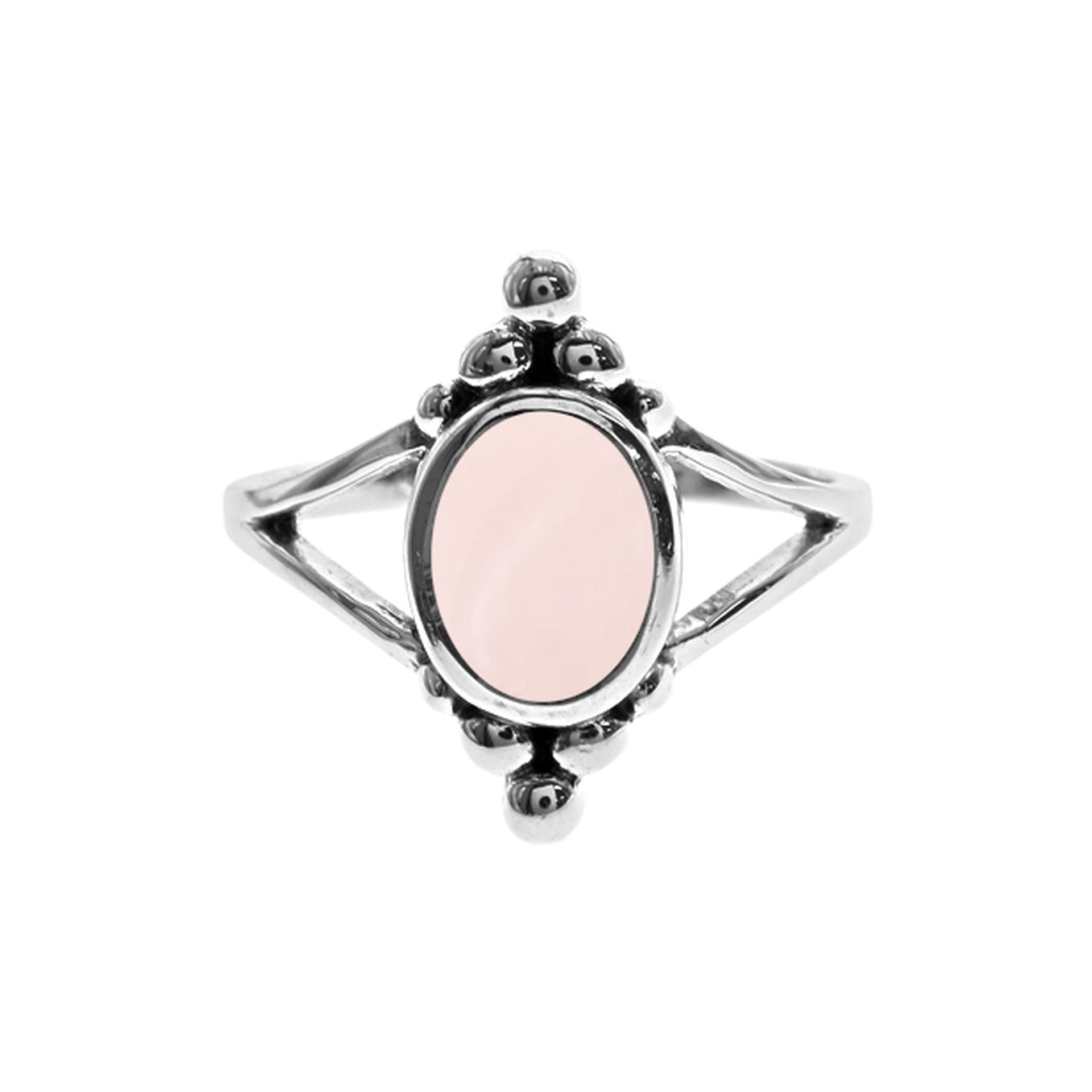 Catalina rose quartz split band ring