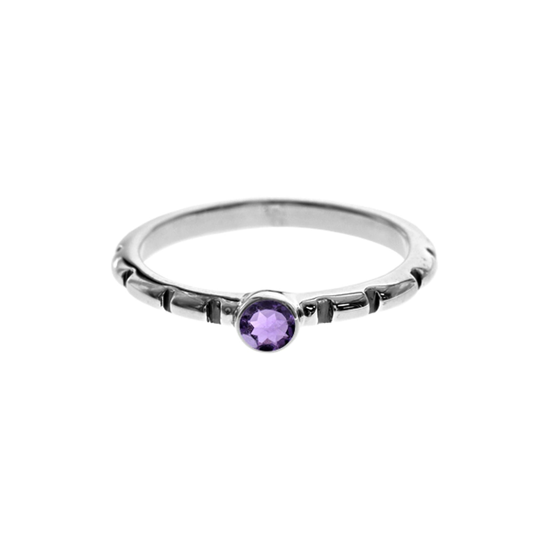 Lola notched amethyst ring