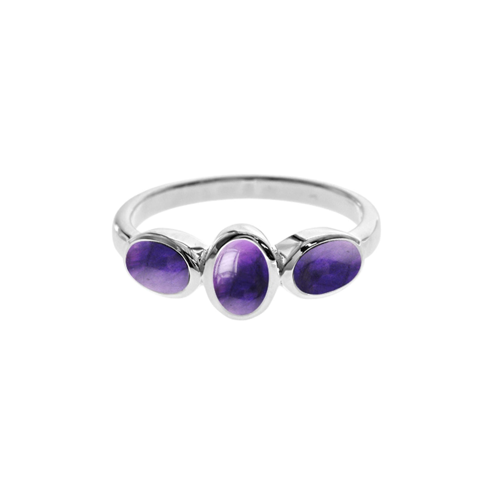 Samira triple offset oval amethyst ring