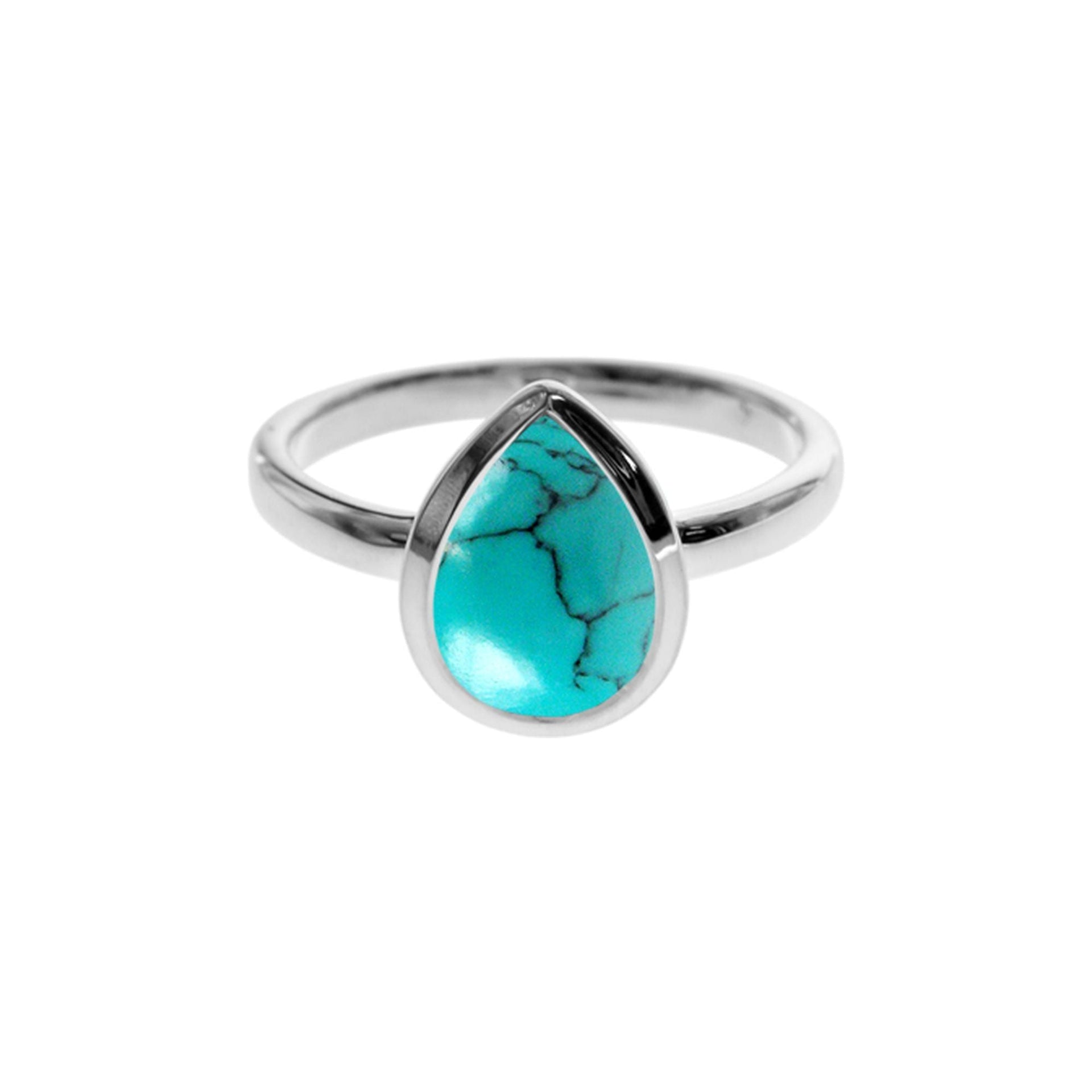 Samira bezel-set turquoise teardrop ring