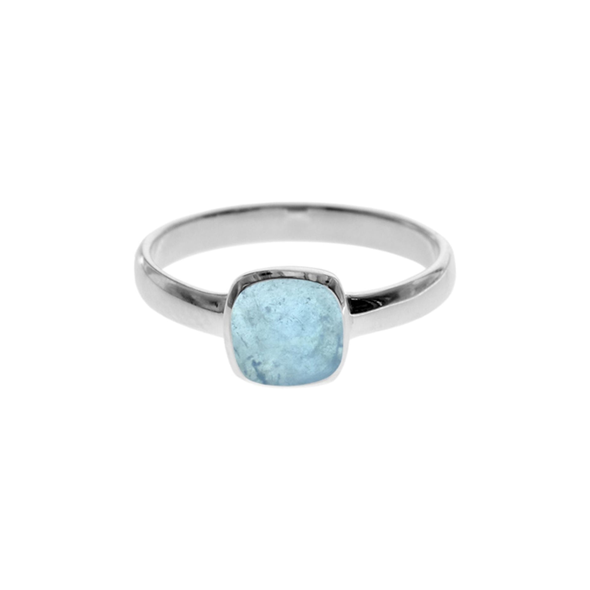 Samira aquamarine squircle ring