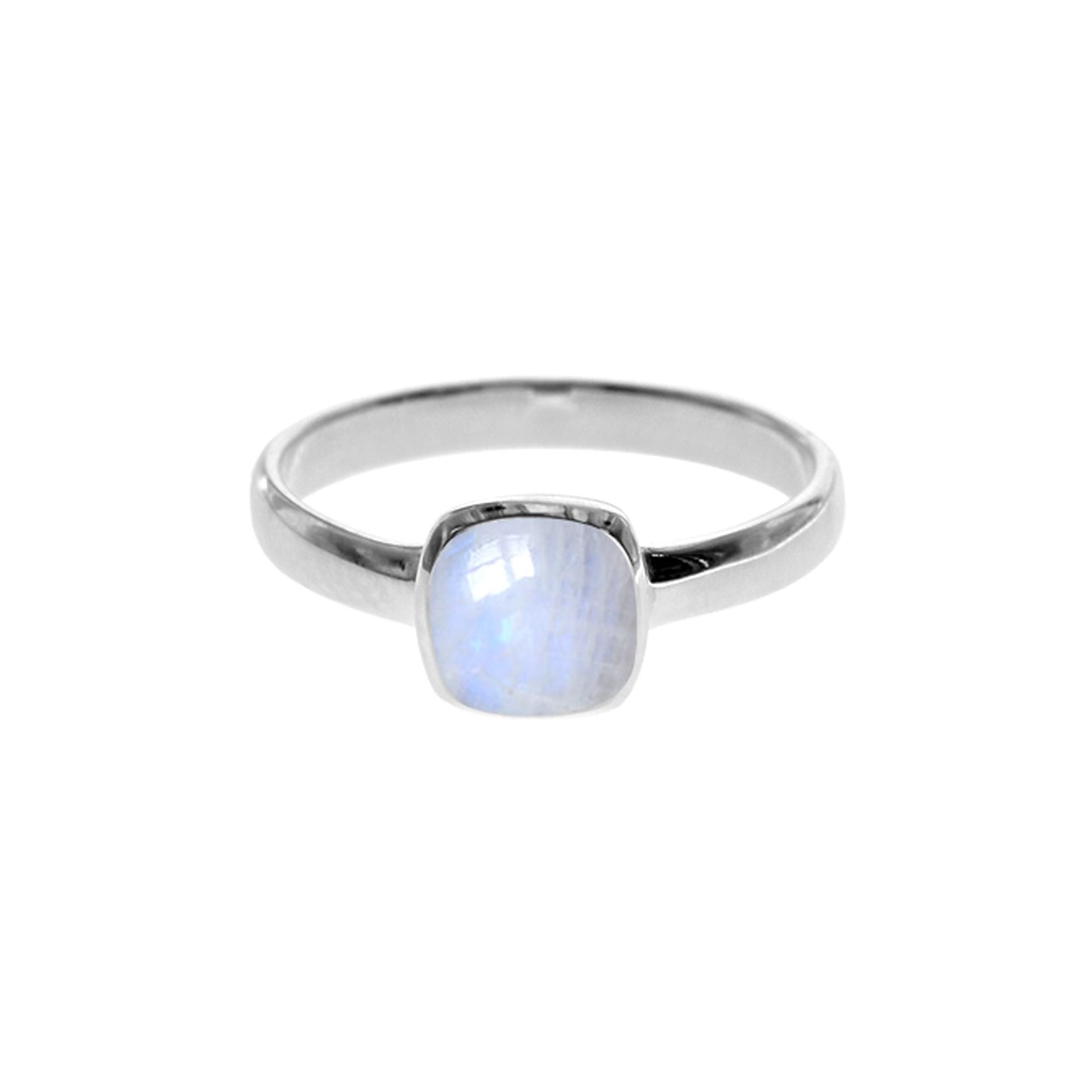 Samira rainbow moonstone squircle ring