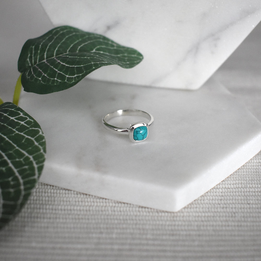 Samira turquoise squircle ring