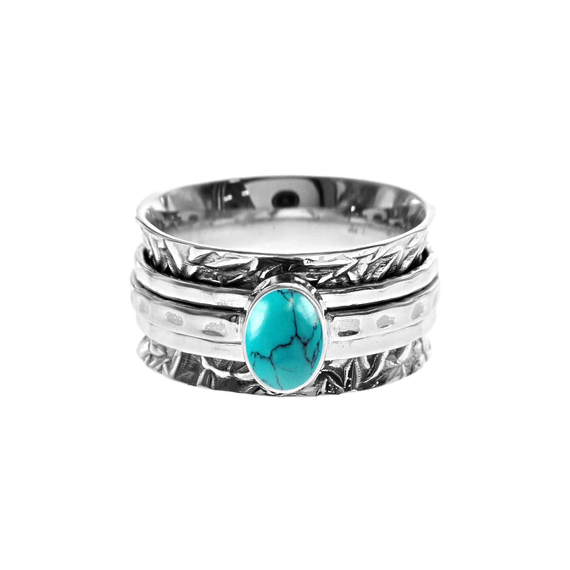 Catalina turquoise textured spinning ring