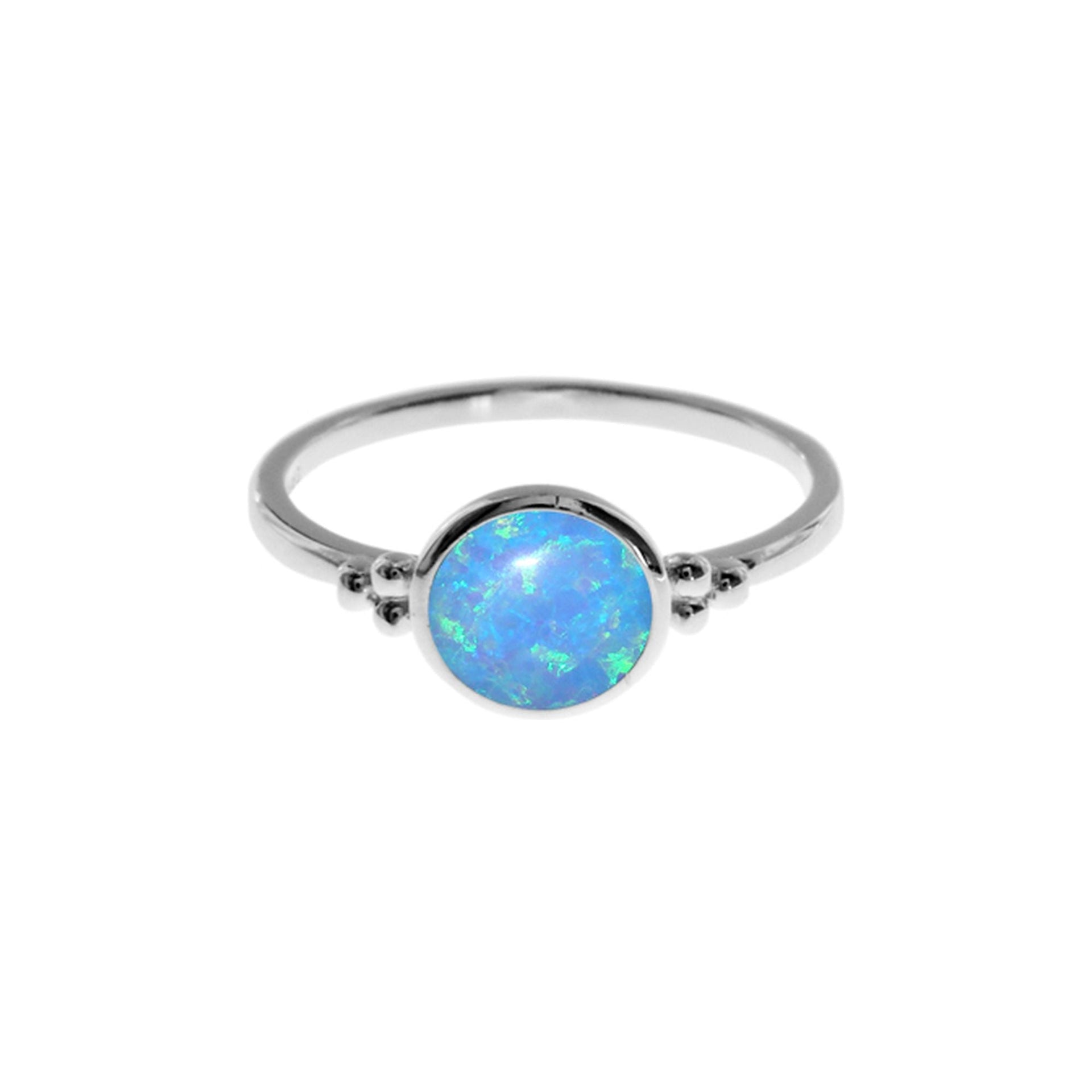 Shannon round blue opalique ring
