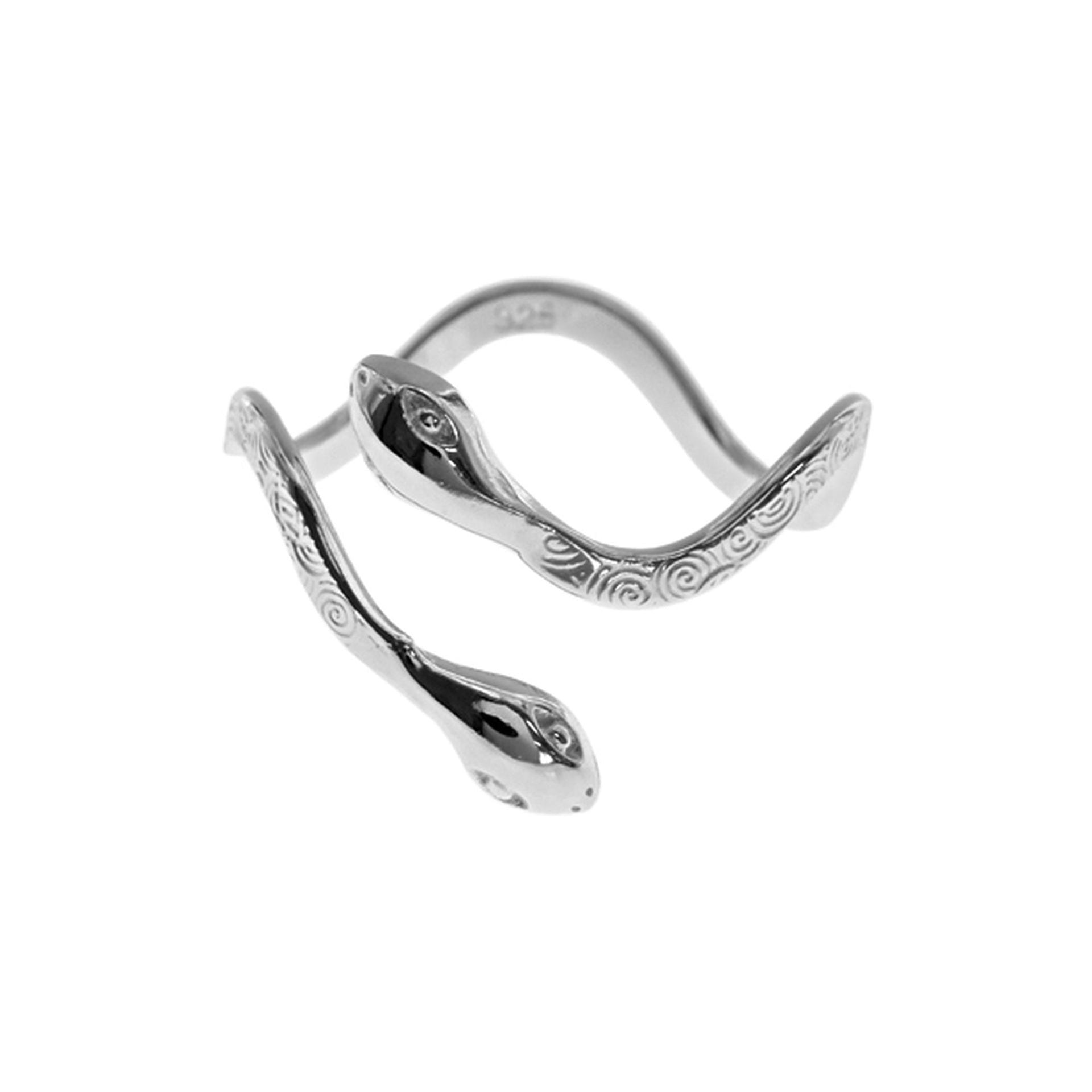 Alianna wrap around two headed snake ring