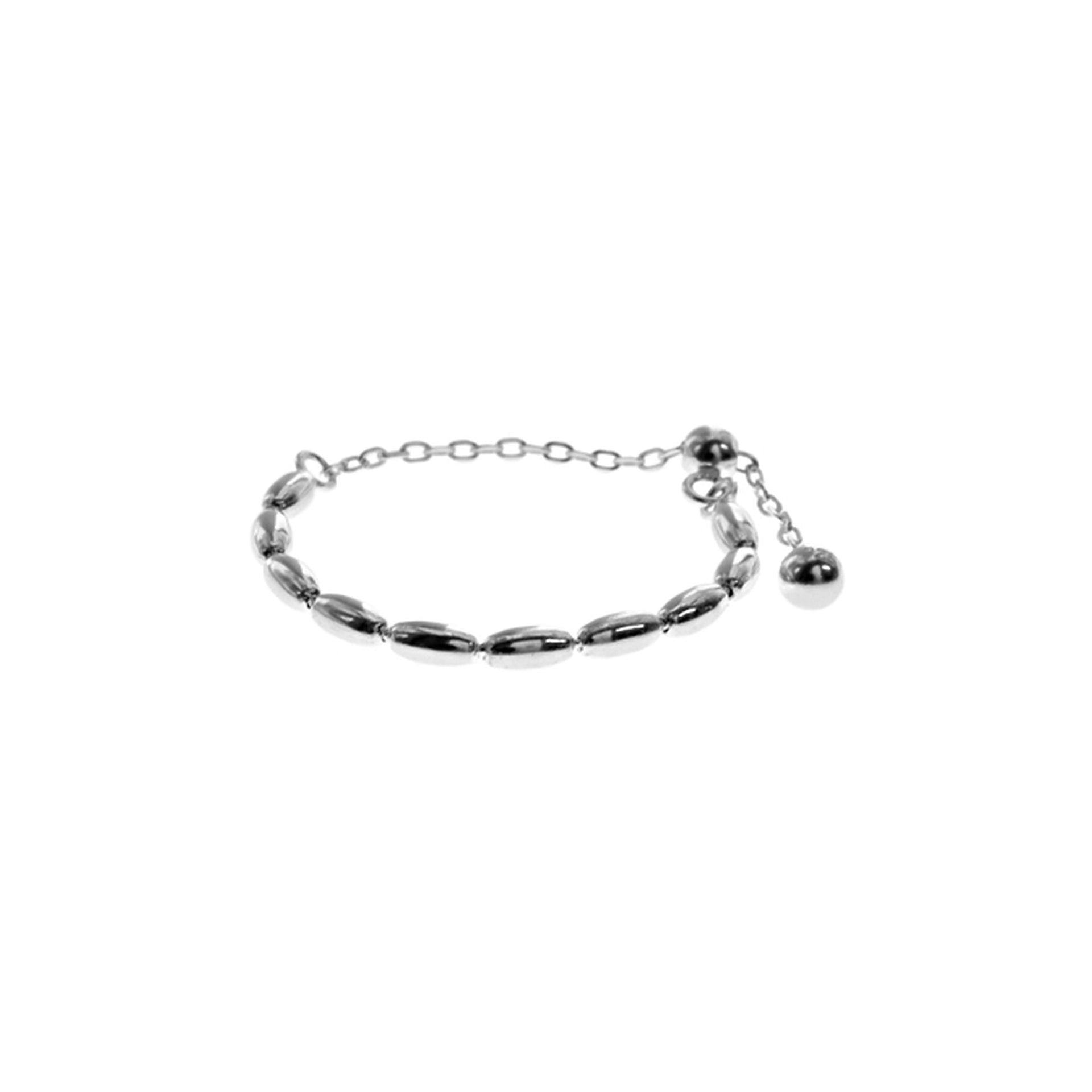 Skyla adjustable beaded chain ring