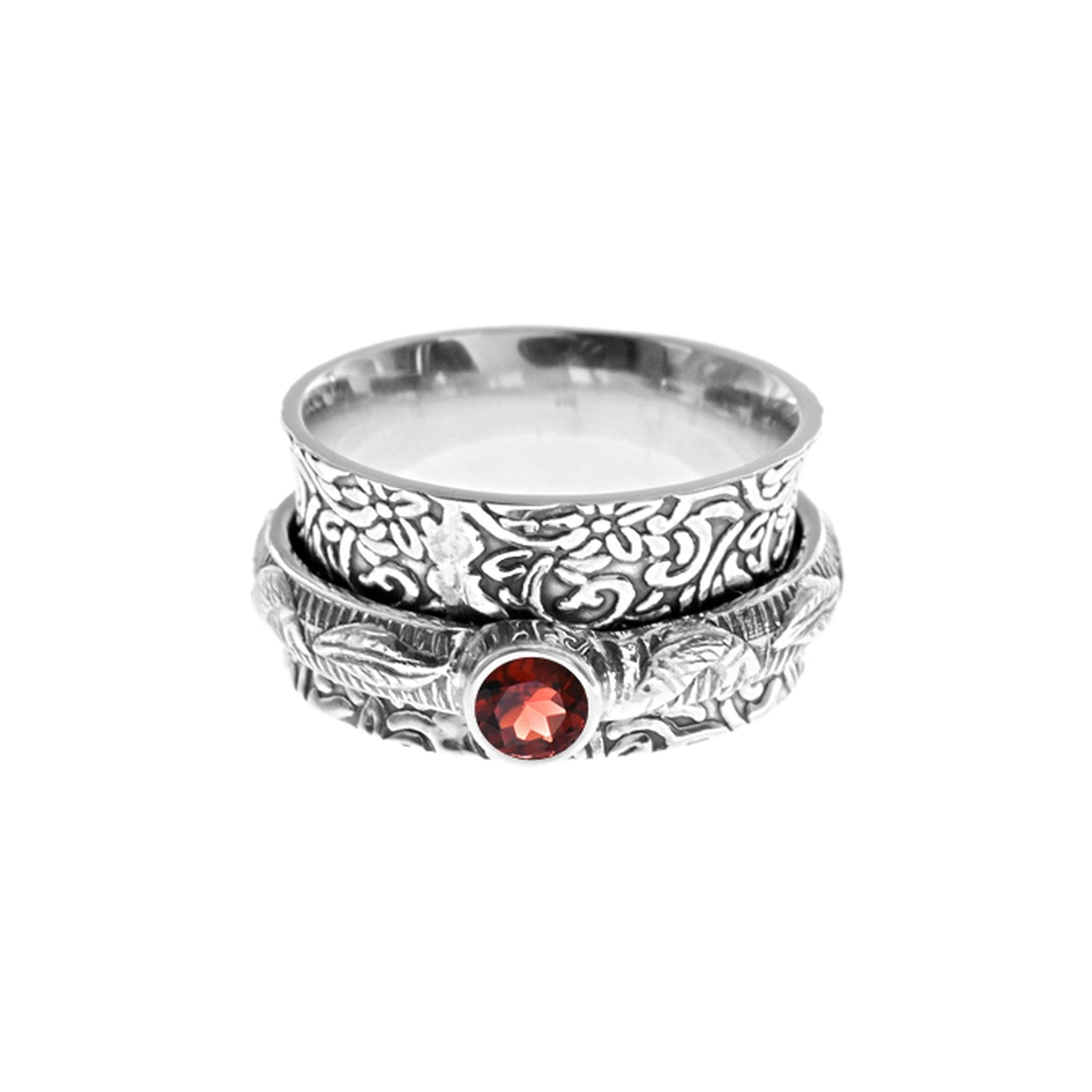 Catalina garnet facet spinning ring