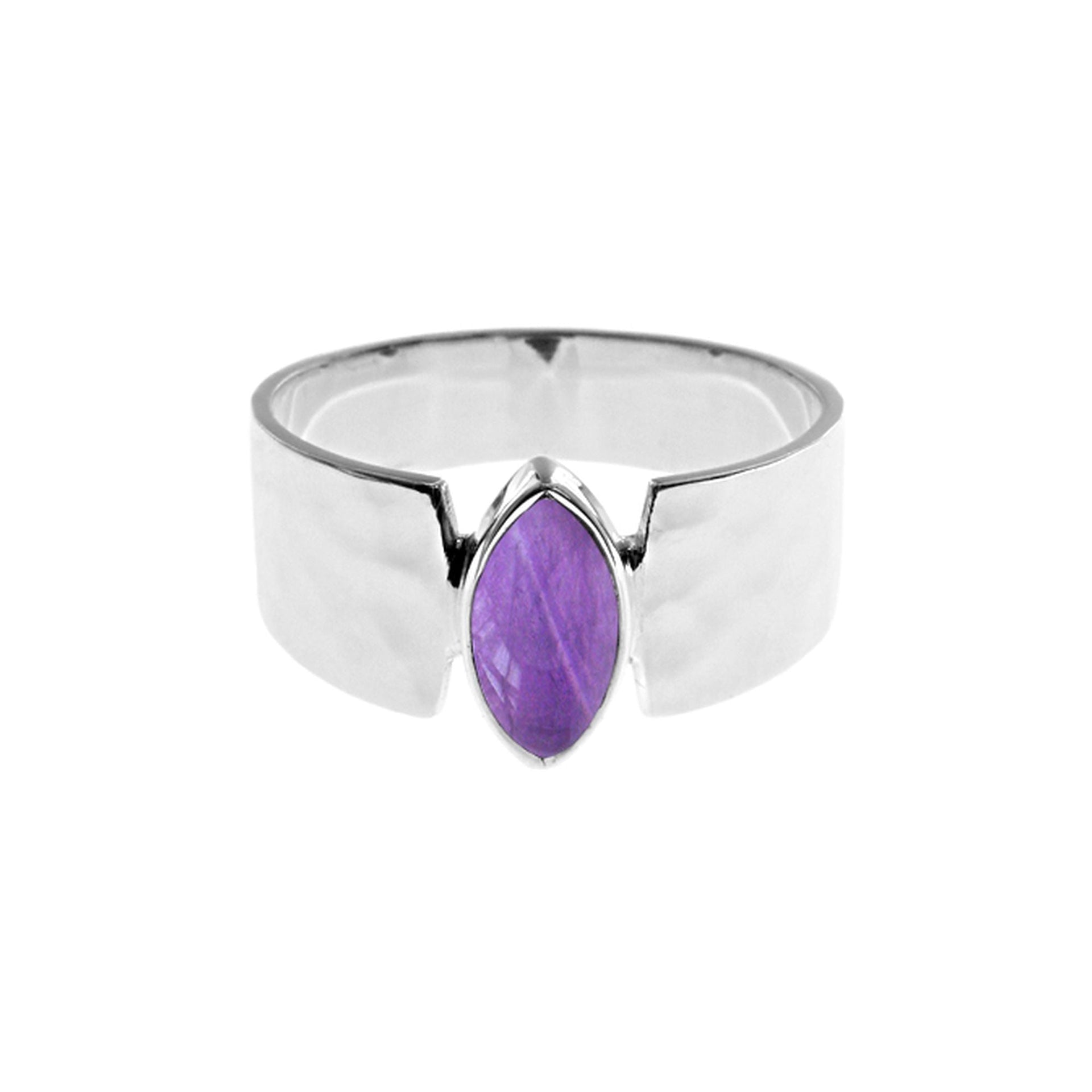 Lexi marquis amethyst tapered band ring
