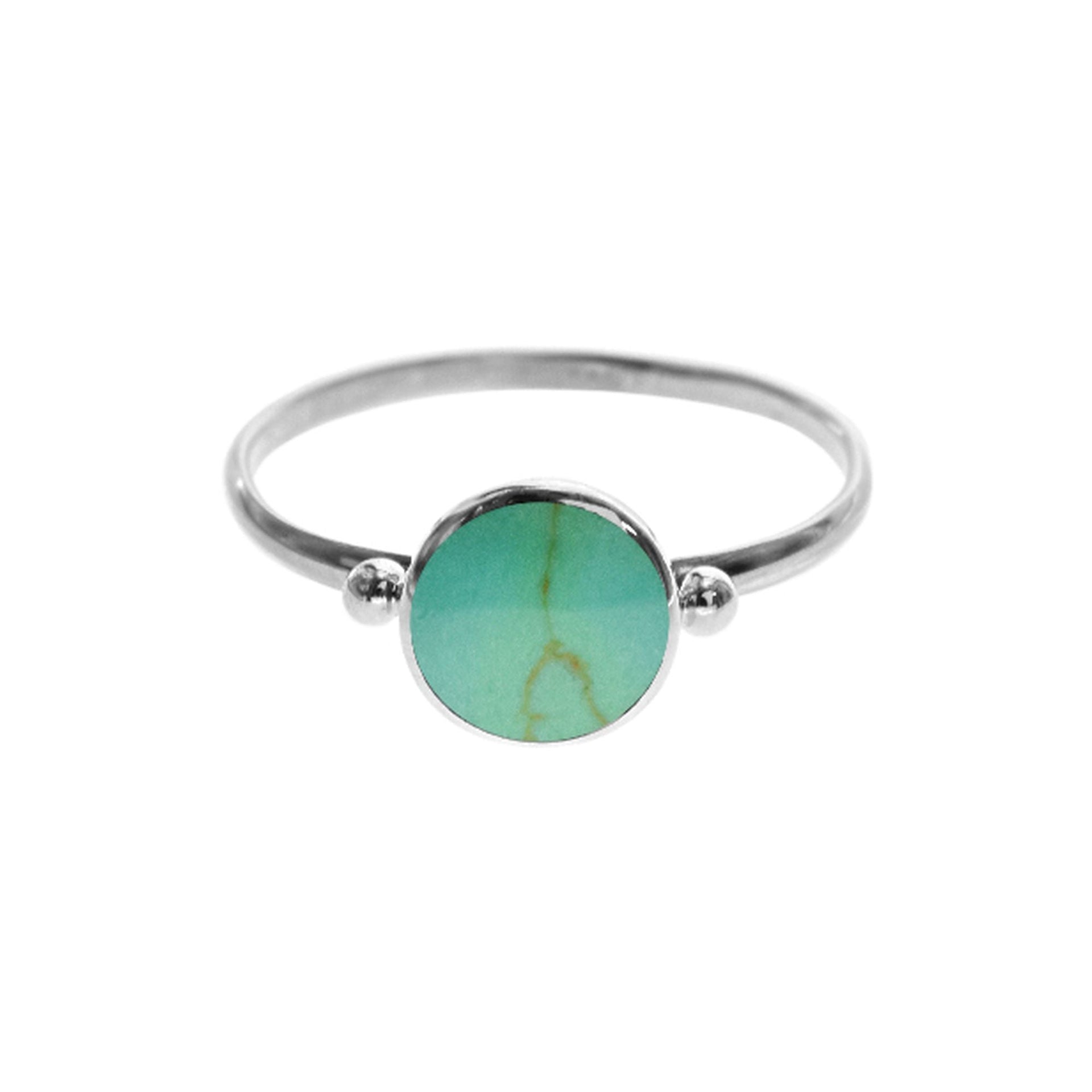 Smile round turquoise ring