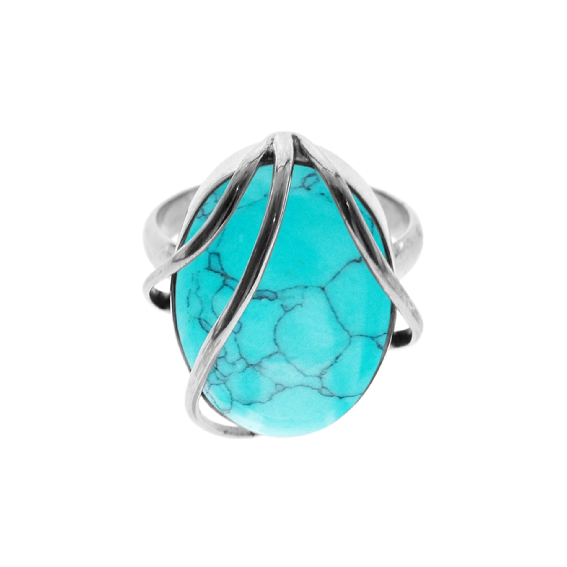 Samira turquoise ring with overlaid bands