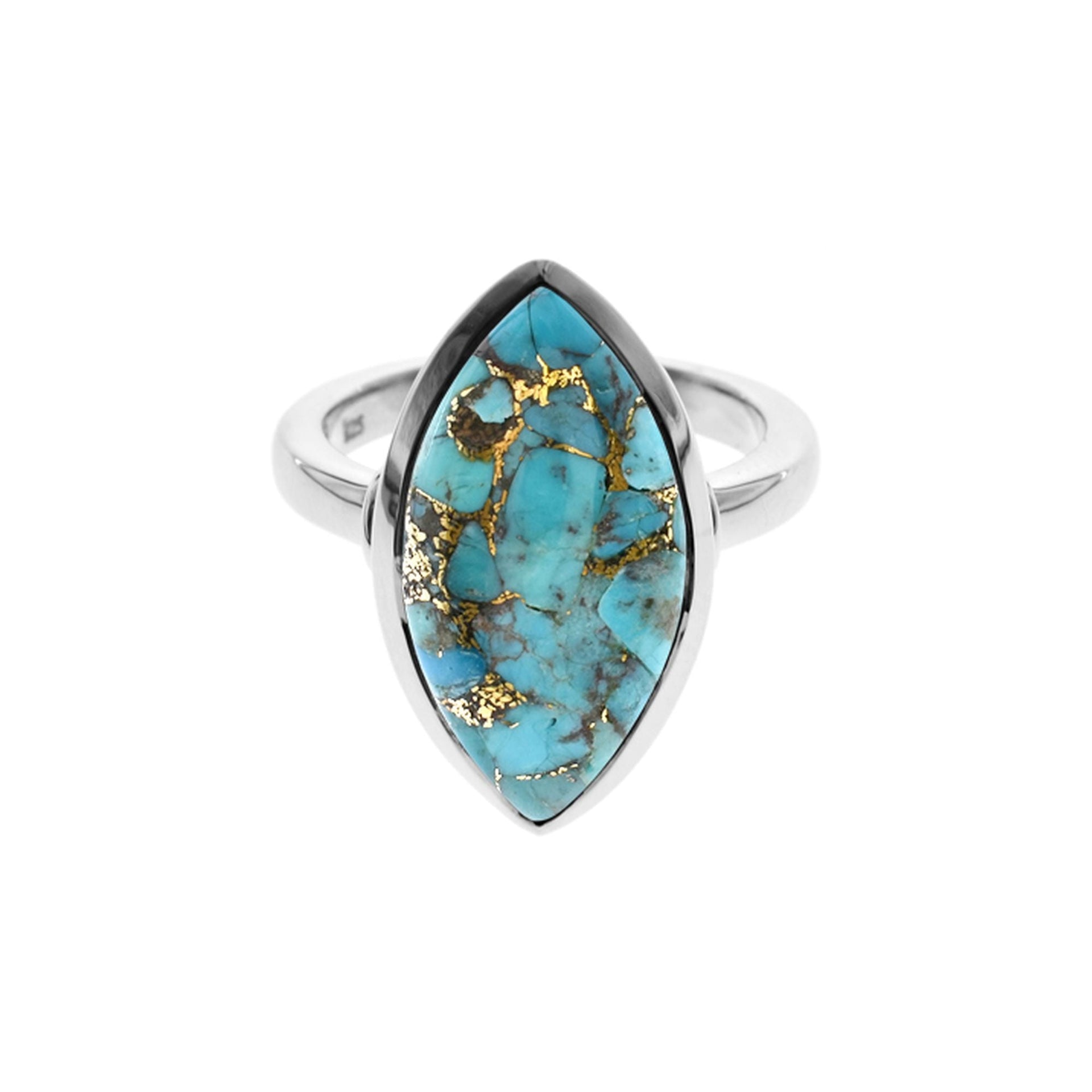 Samira plain marquis blue mohave turquoise ring