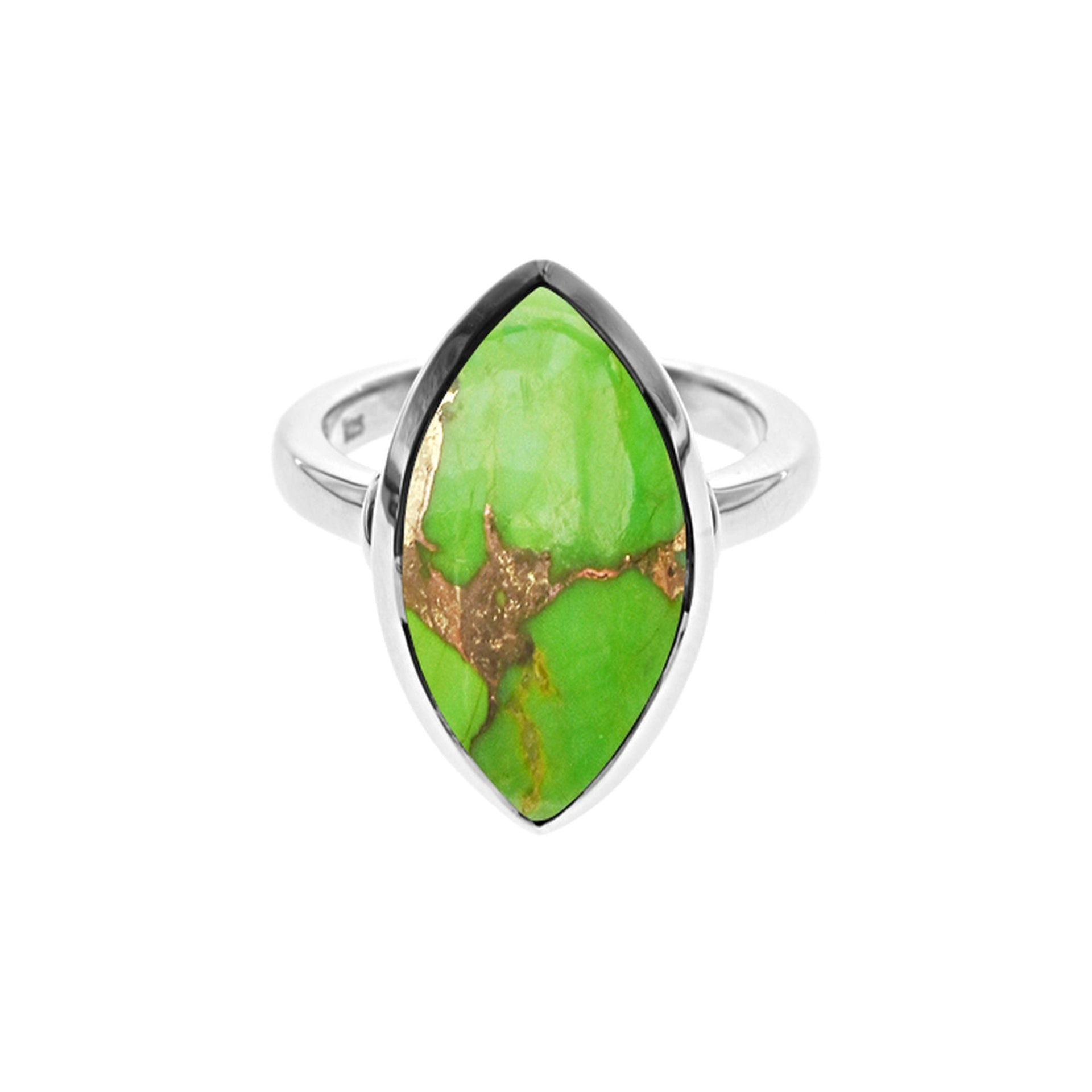 Samira plain marquis green mohave ring