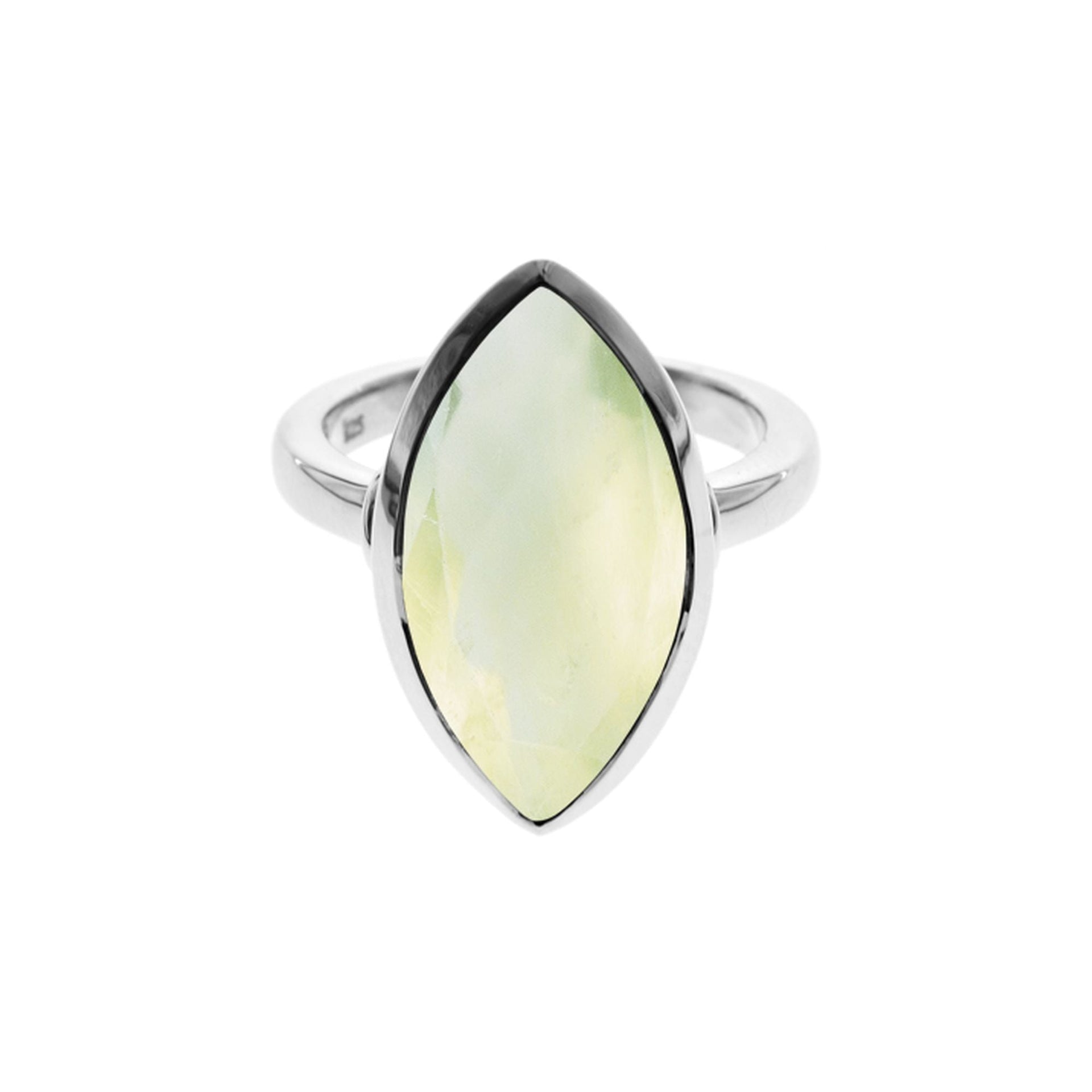 Samira plain marquis prehnite ring