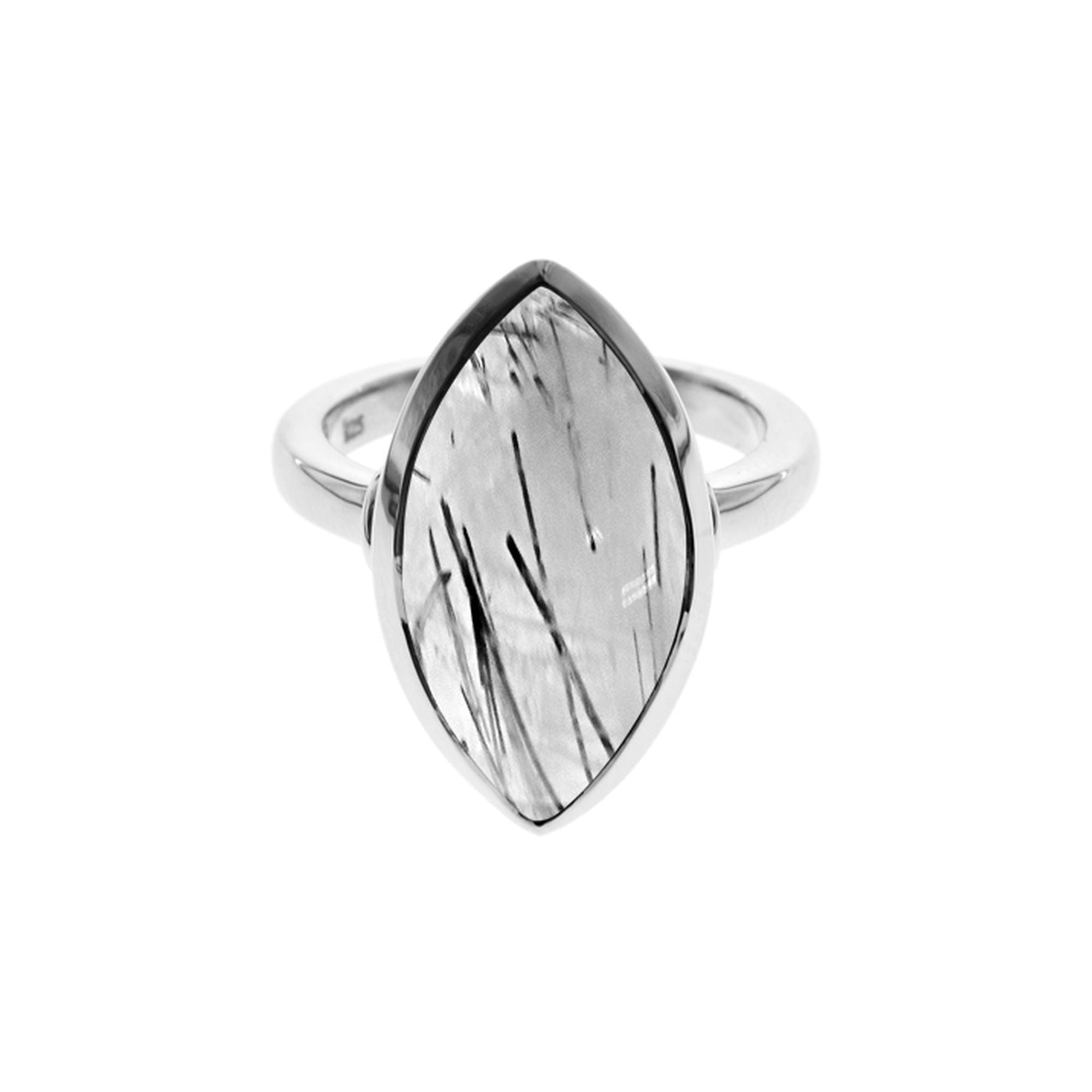 Samira plain marquis tourmalated quartz ring