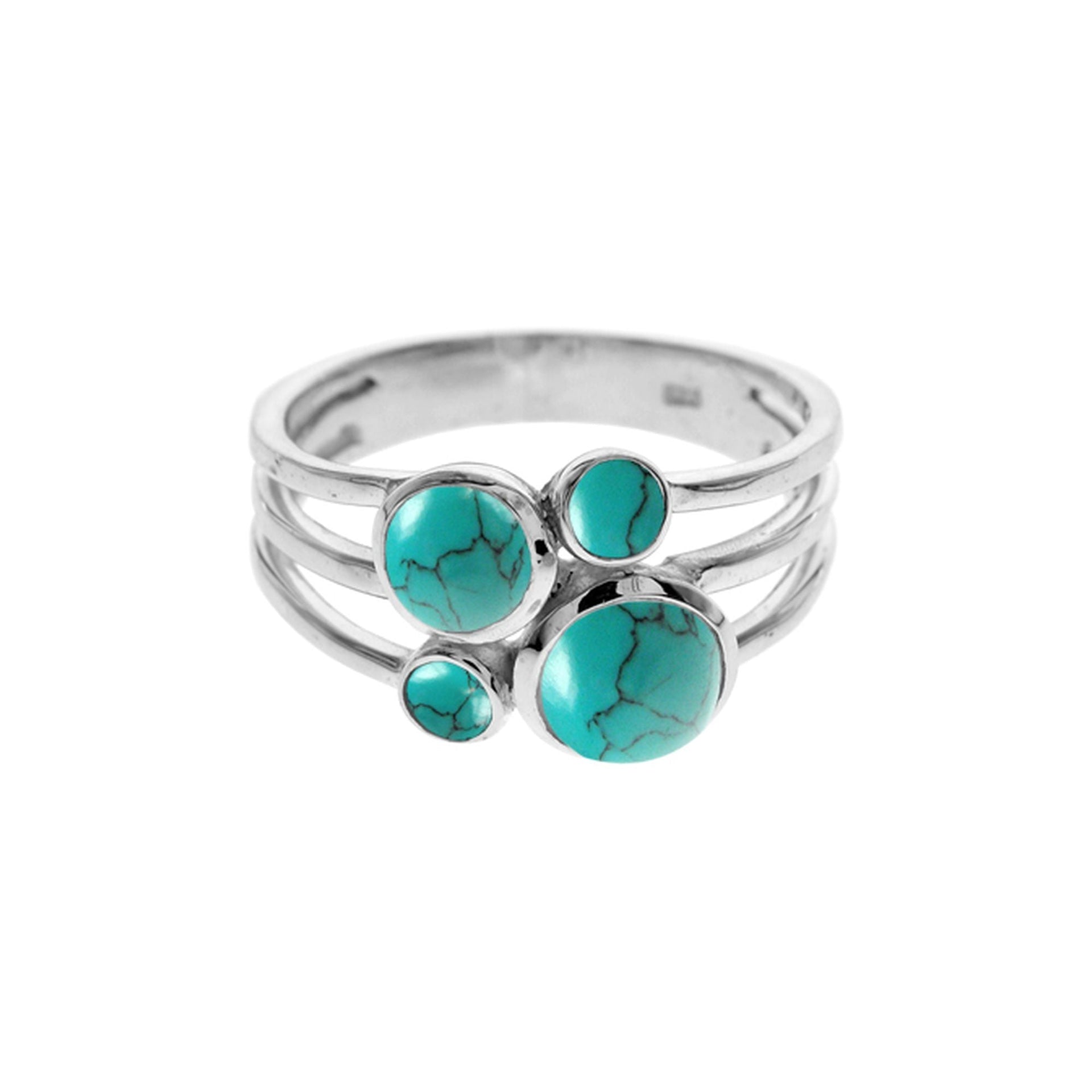 Ivy four turquoise split band ring