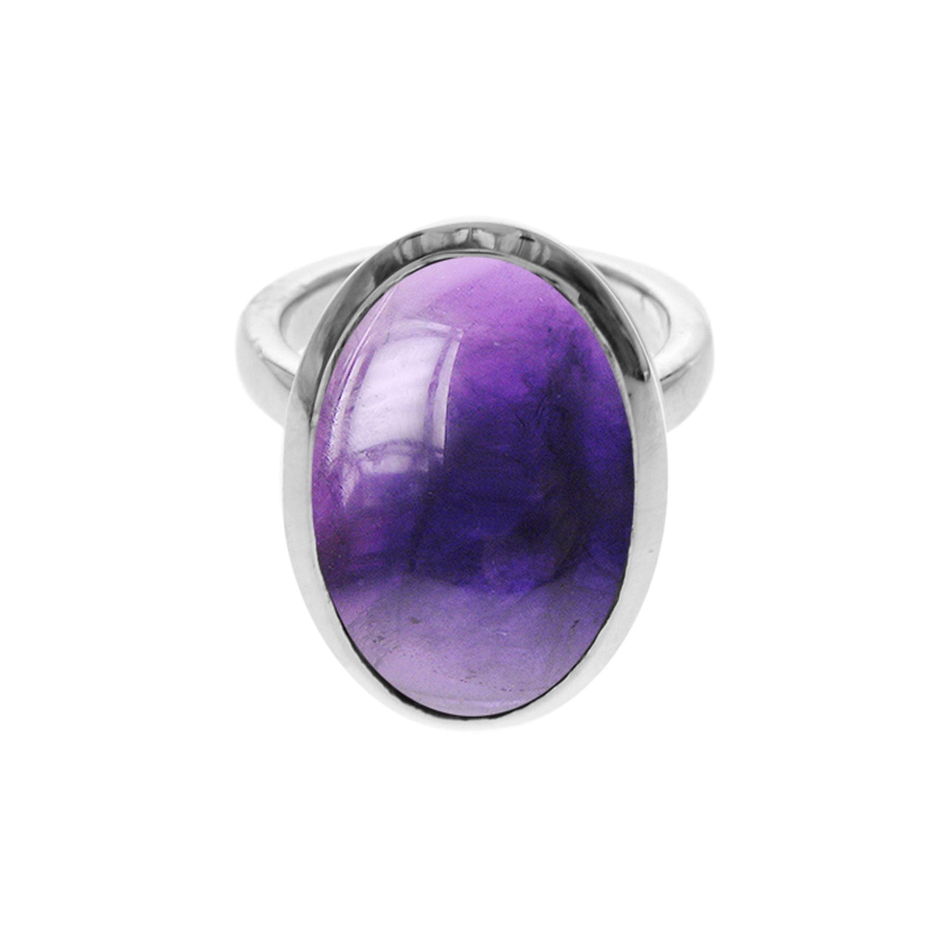 Samira plain large oval amethyst ring