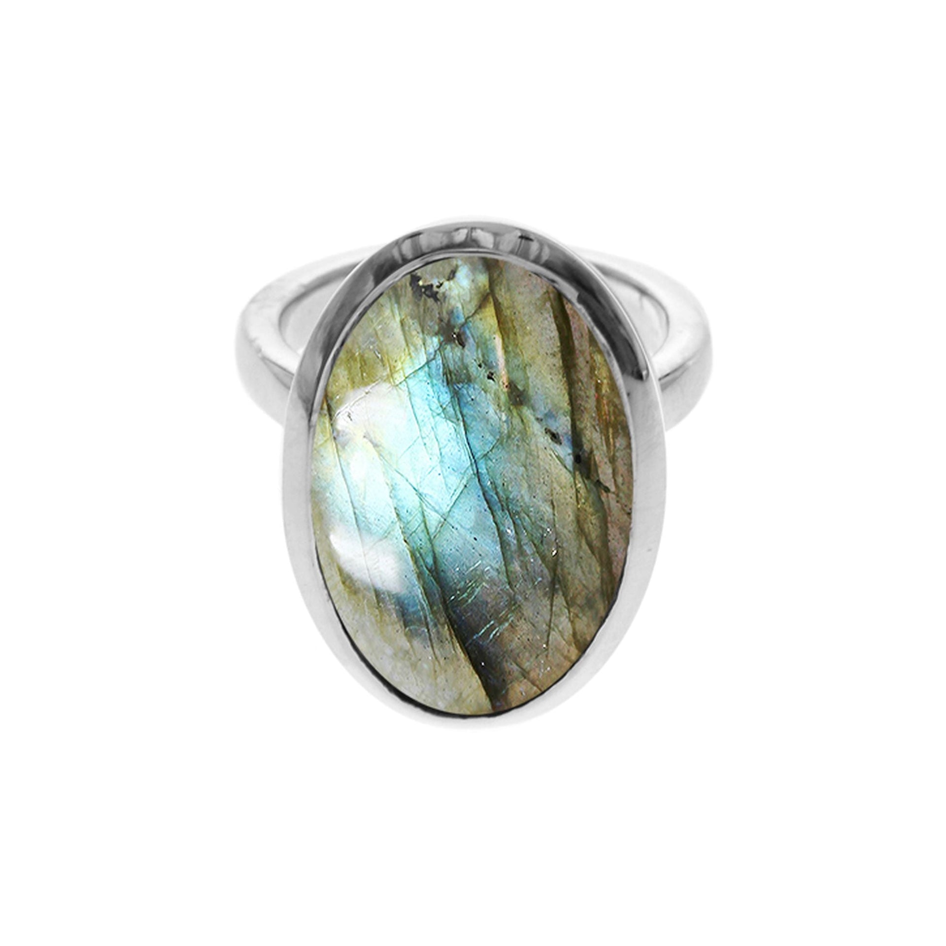 Samira plain oval labradorite ring