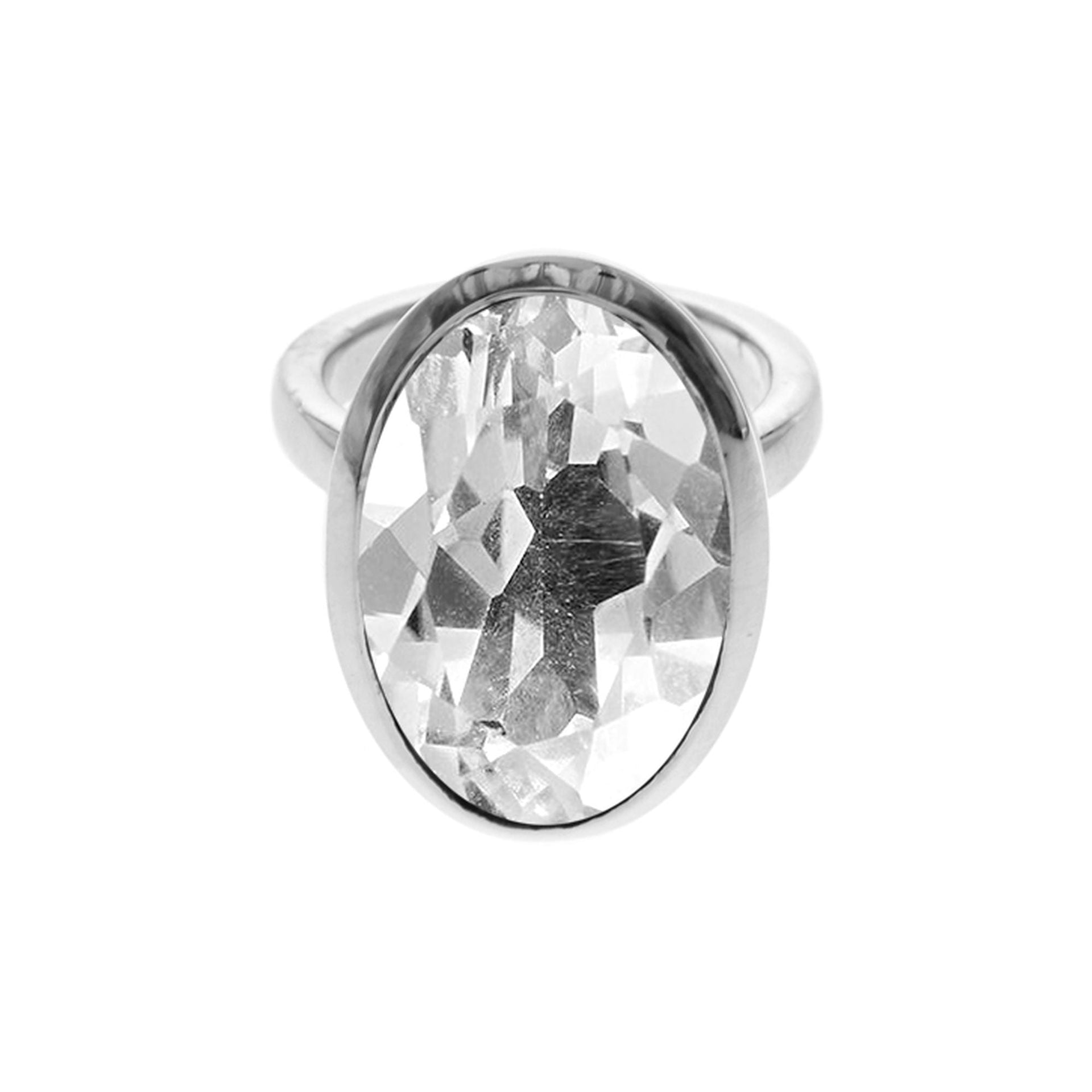 Samira plain large oval quartz ring