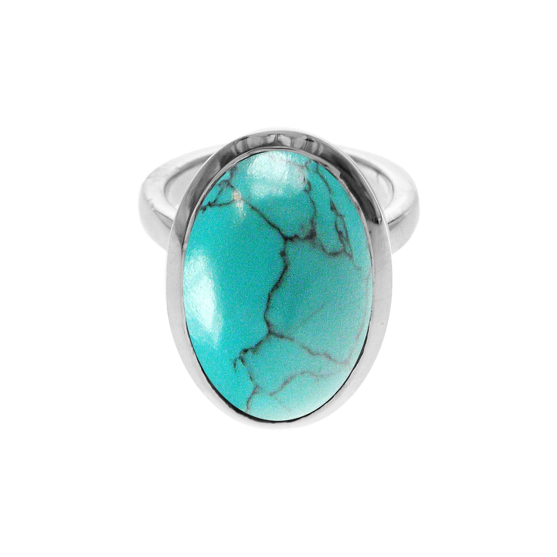 Samira plain oval turquoise ring
