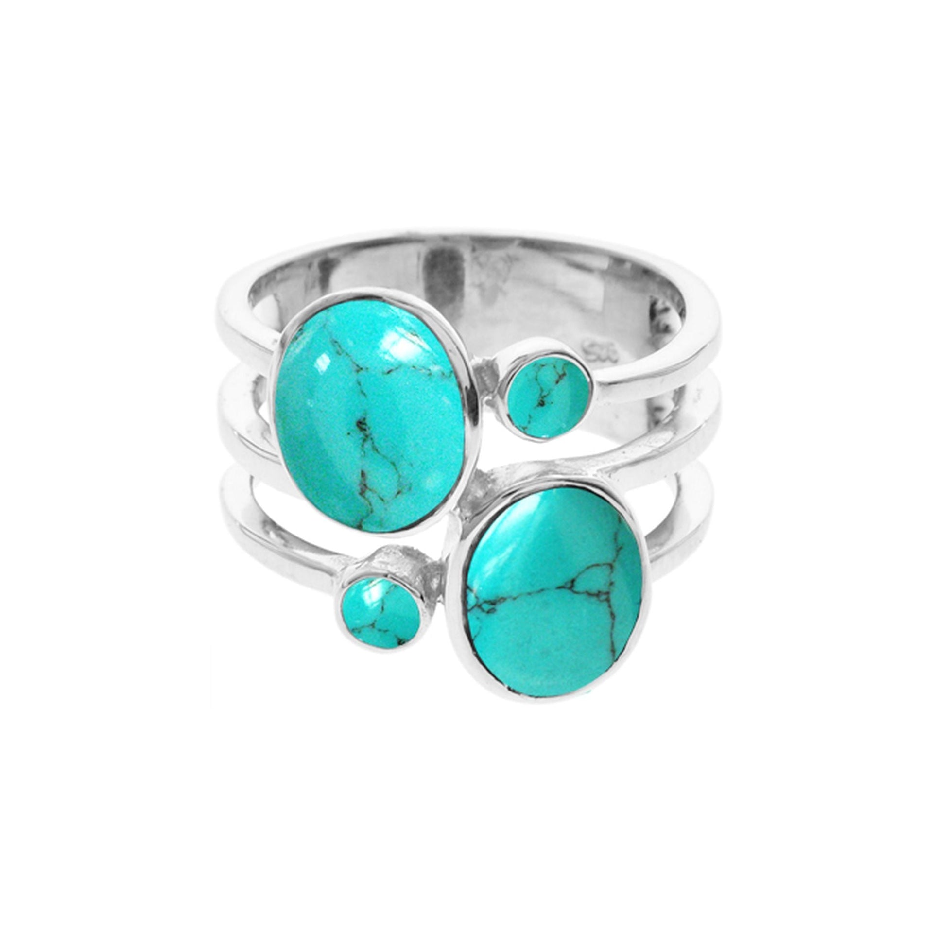 Amy turquoise split band ring