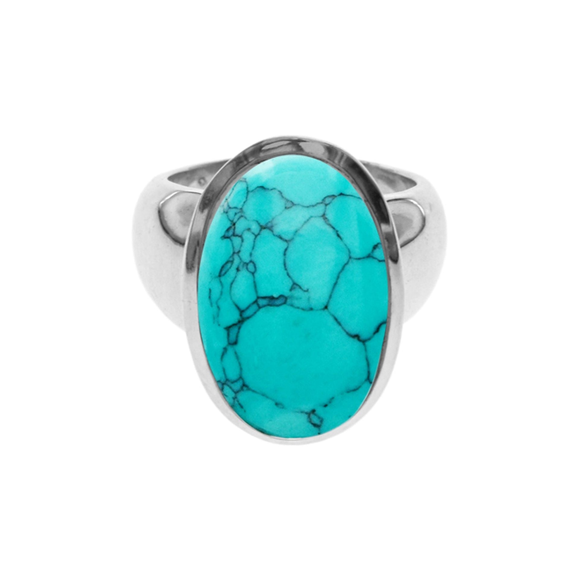 Amy large oval turquoise wide shoulder ring