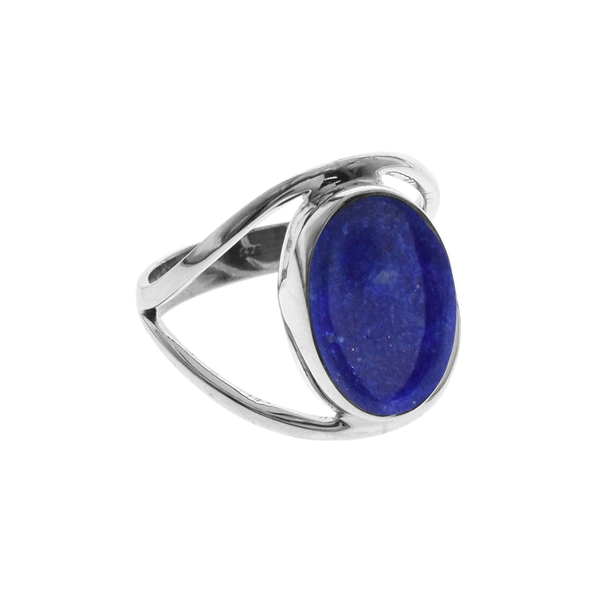 Amy split band ring with oval lapis lazuli