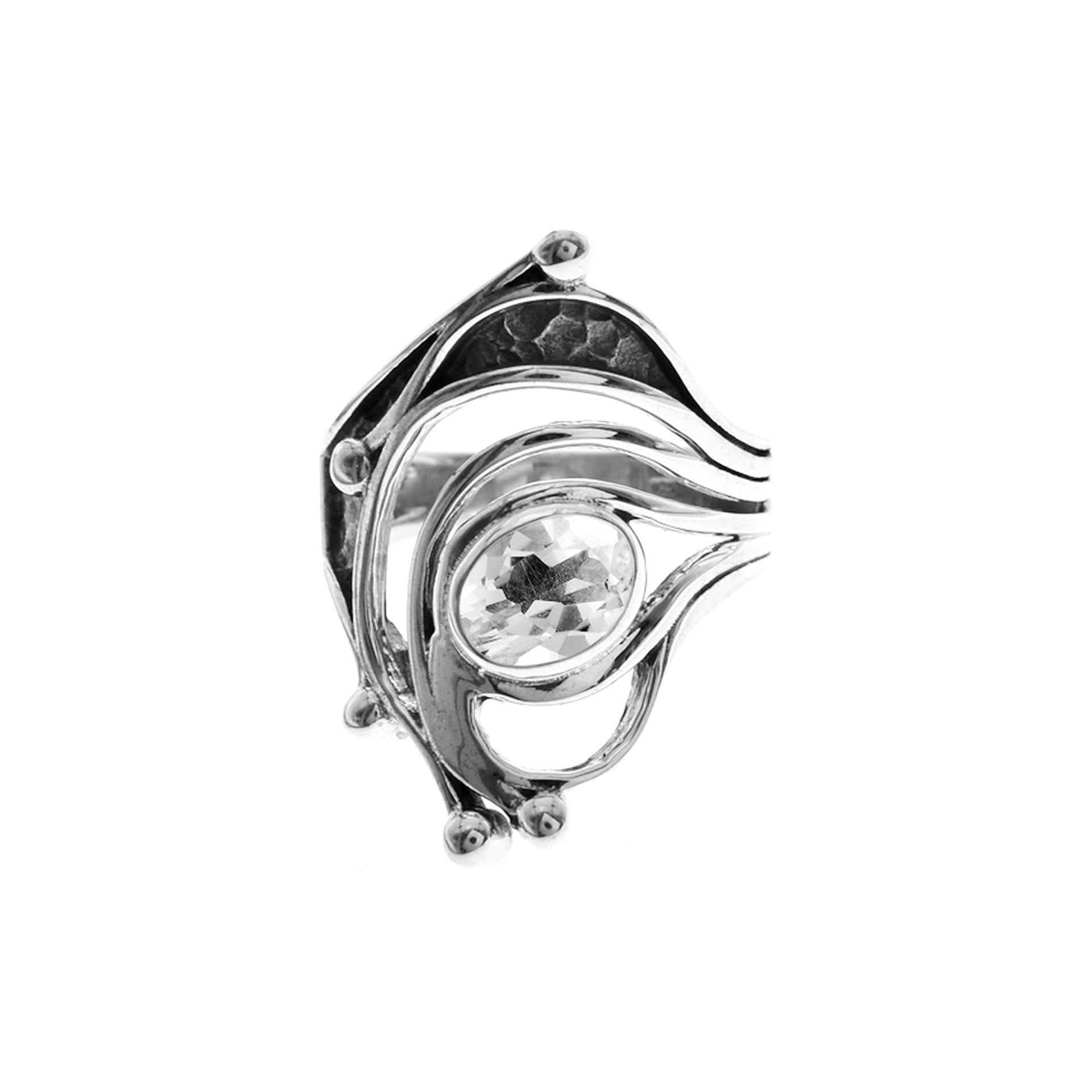 Zora statement organic quartz ring